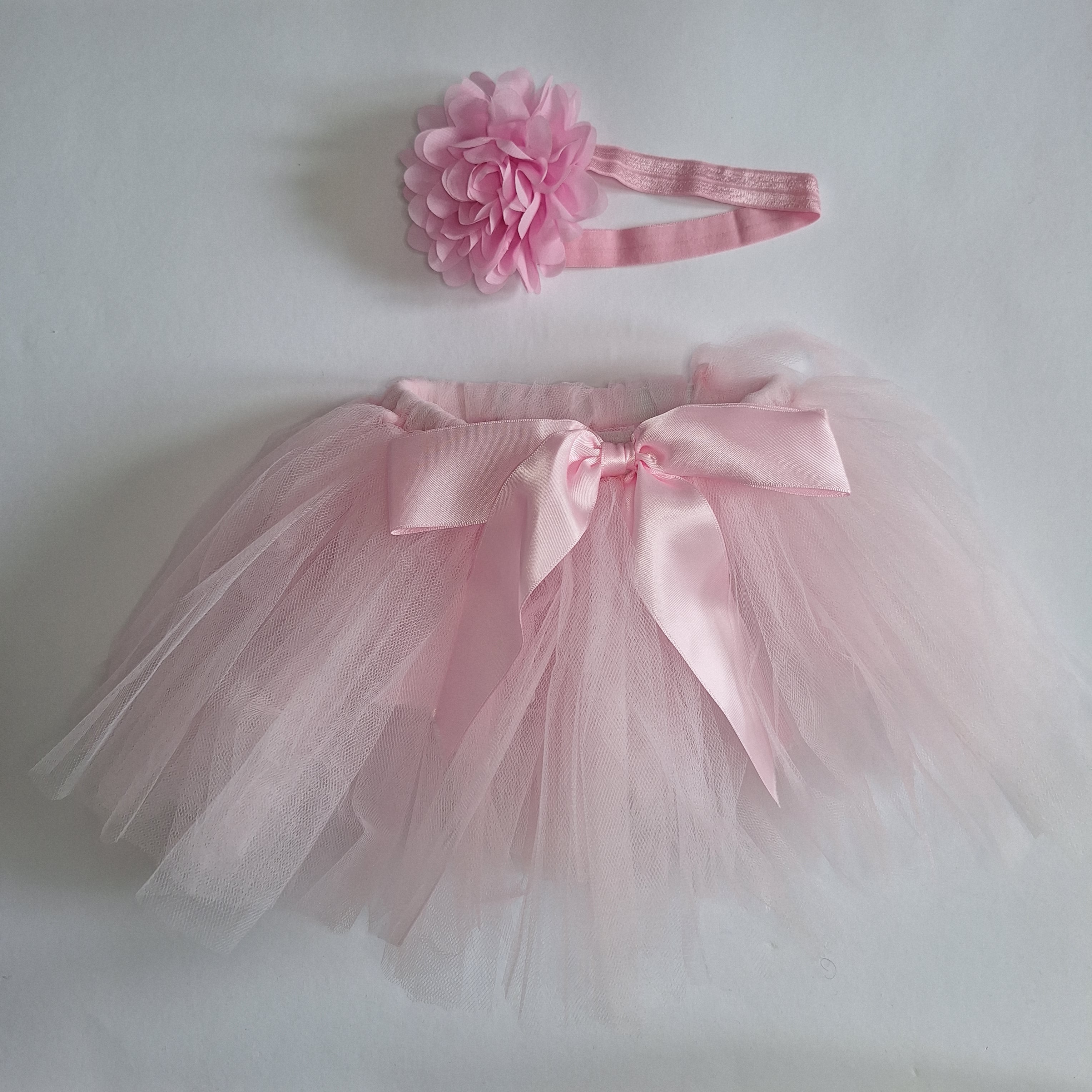 Tule ballerina rok & haarband bloem