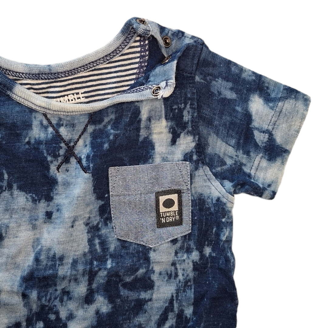 Tie dye t-shirt met zakje - 68CM