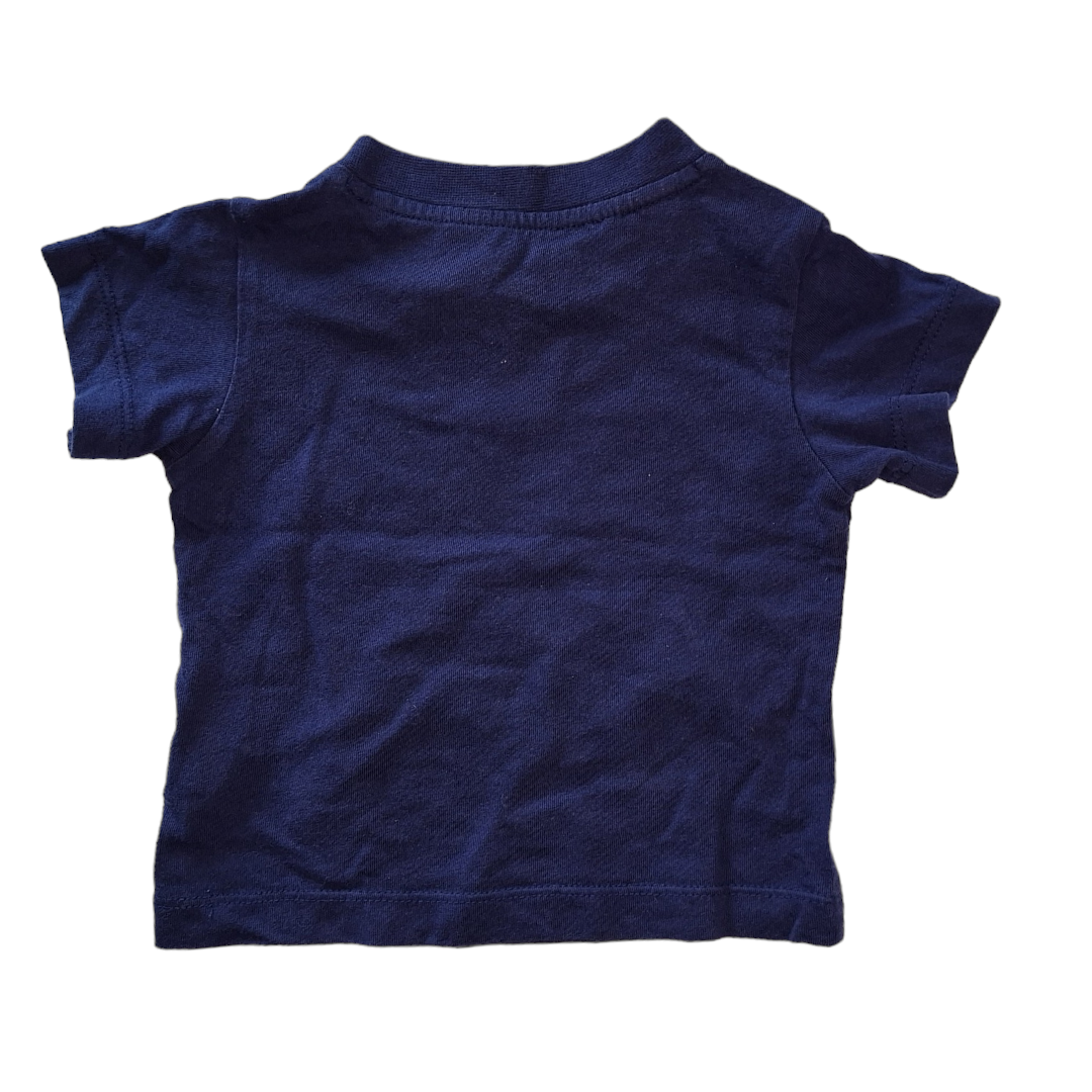 T-shirt Blauw met groot logo - 68CM