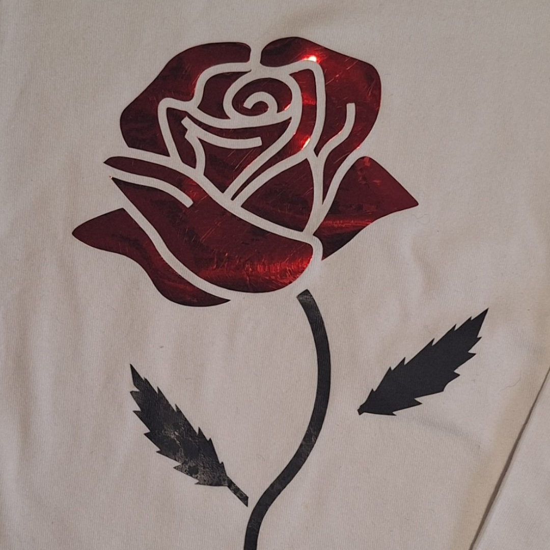 V-hals longsleeve Red Rose