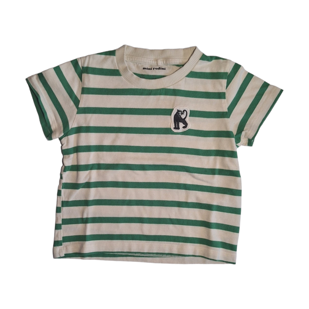 Gestreept T-shirt met panter -92/98CM