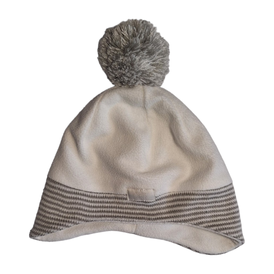 Witte zachte fleece muts - 9M