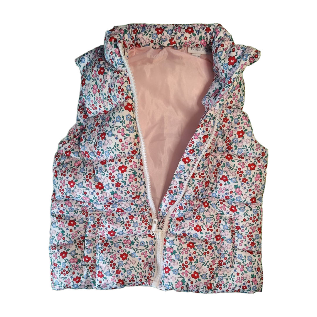 Puffer vest flowers -12/18M