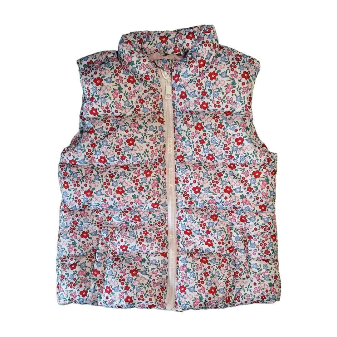 Puffer vest flowers -12/18M