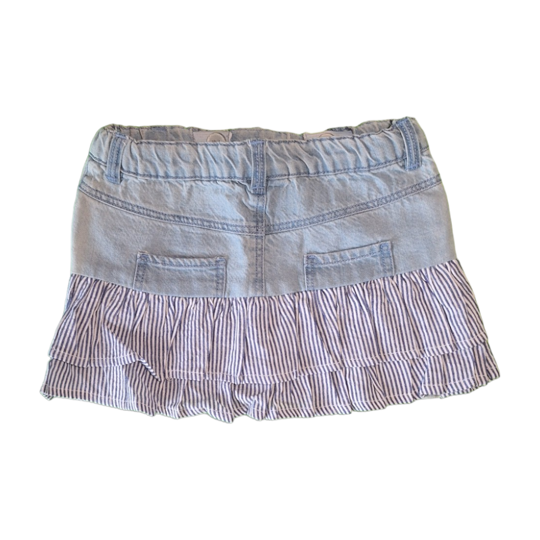 Denim skirt with ruffles