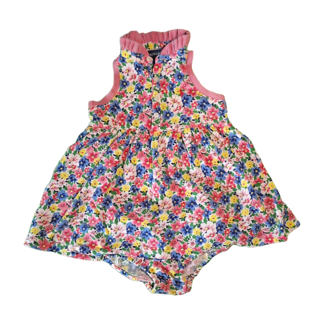 Bloemen fantasie jurk + slipje - 12M