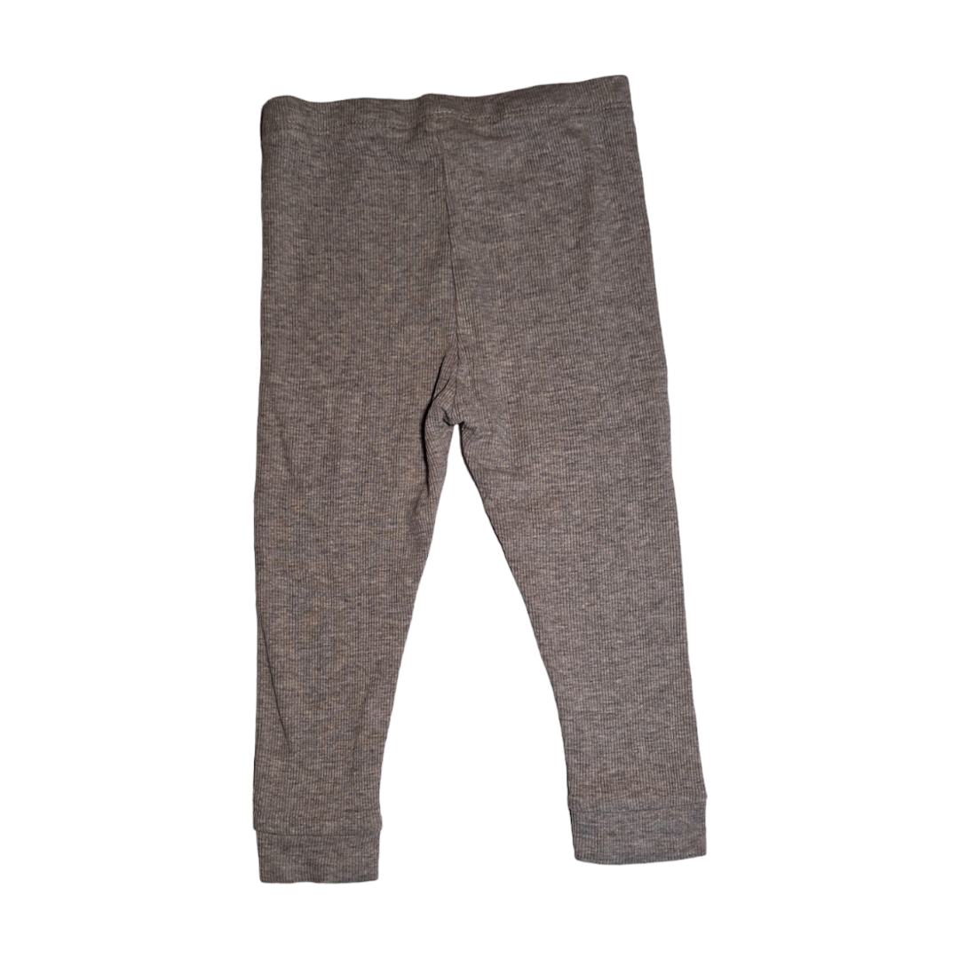 Grey ribbed leggings