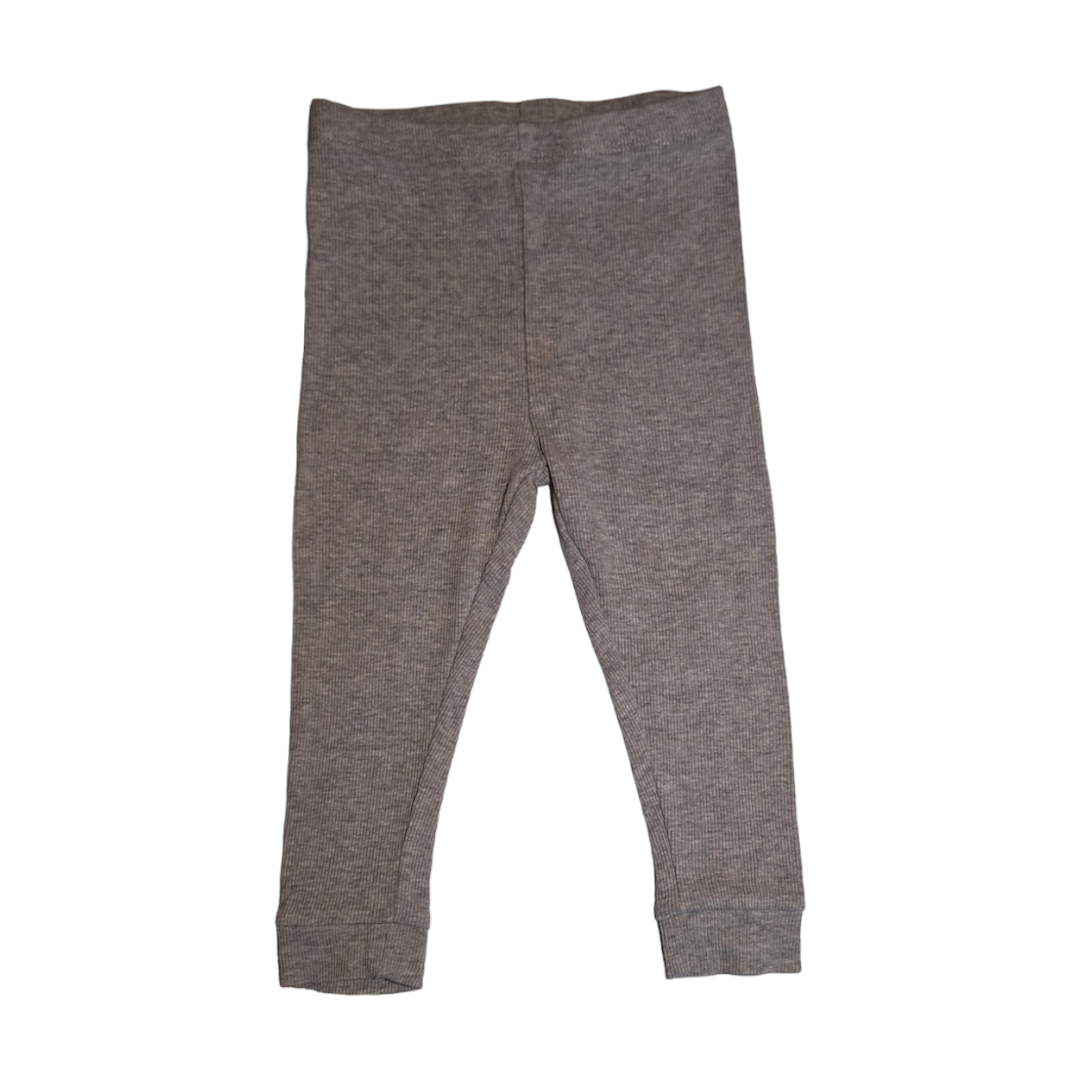 Grey ribbed leggings