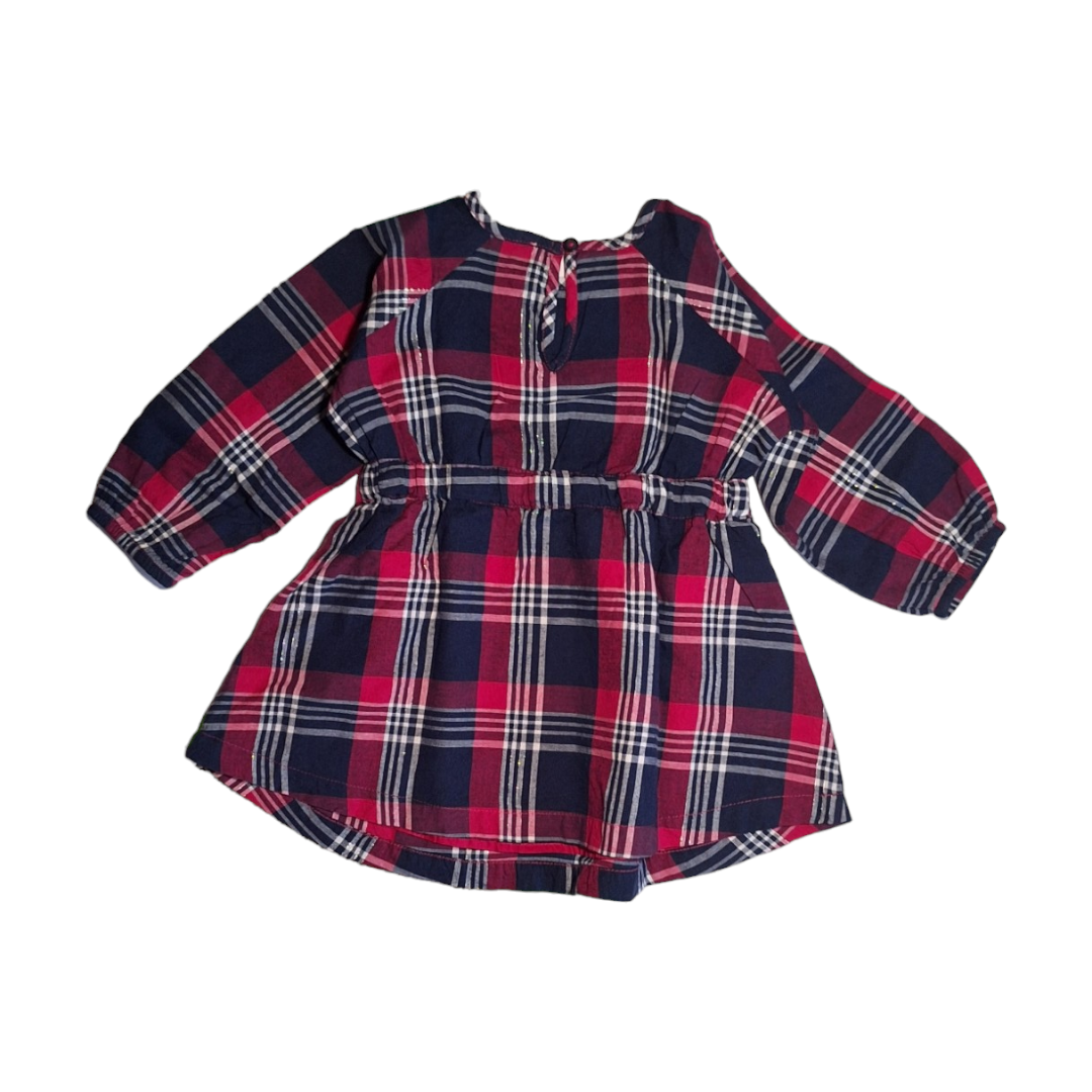 Jurk paars geruit -12/18M
