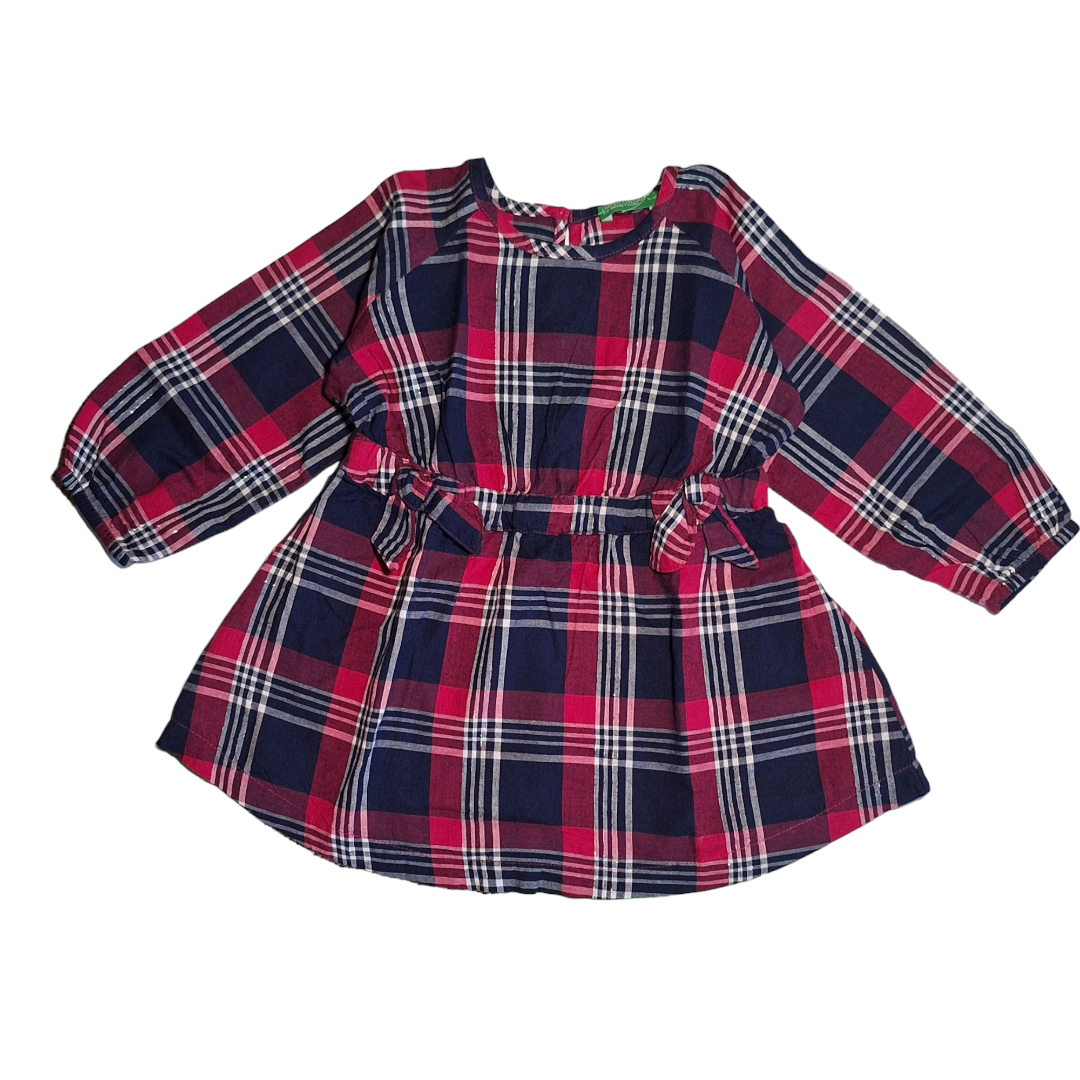 Jurk paars geruit -12/18M