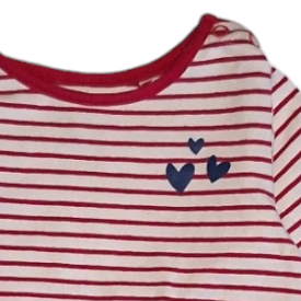 Striped shirt with hearts -12/24M