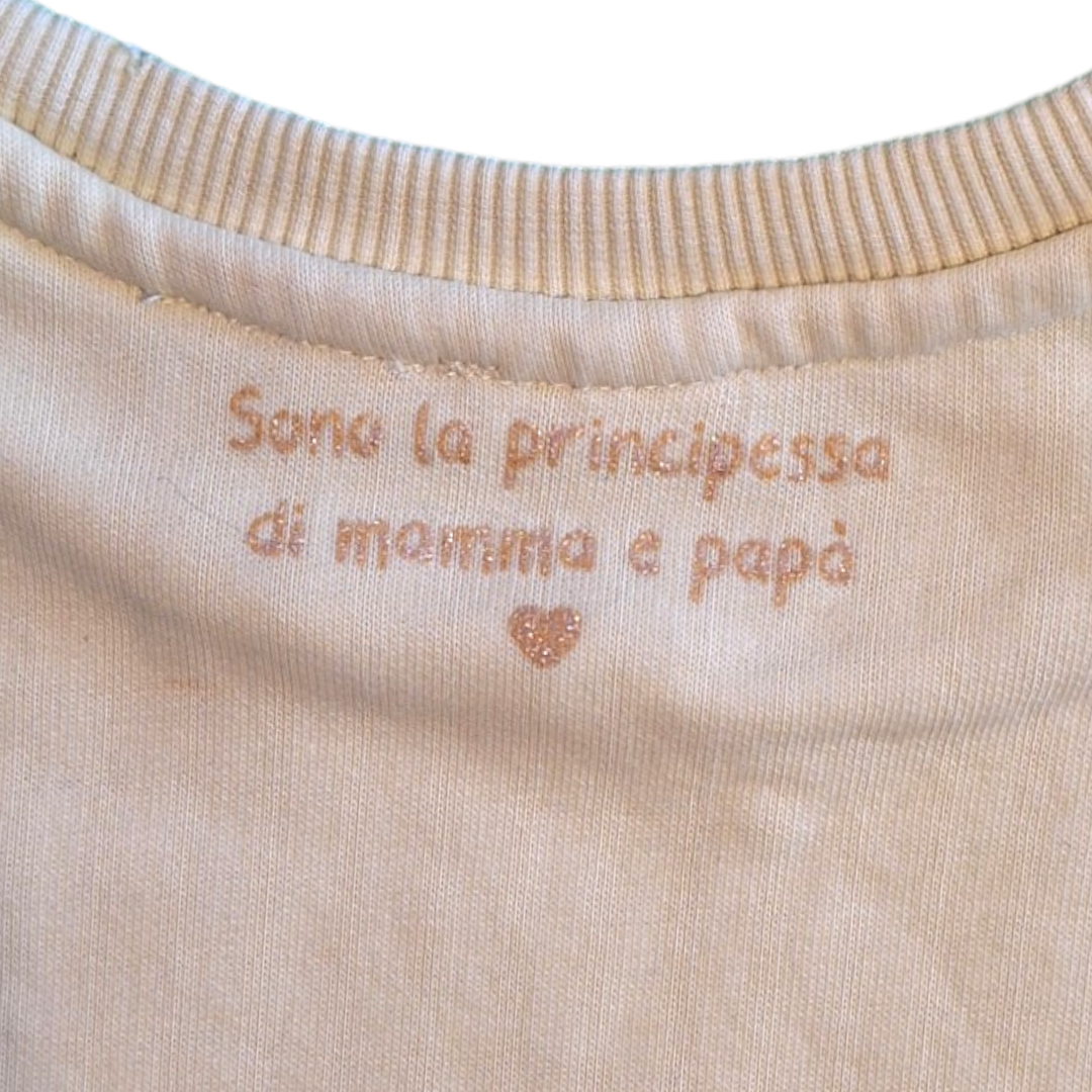 Neon Yellow sweater "Sono la principessa di mamma e di papa&