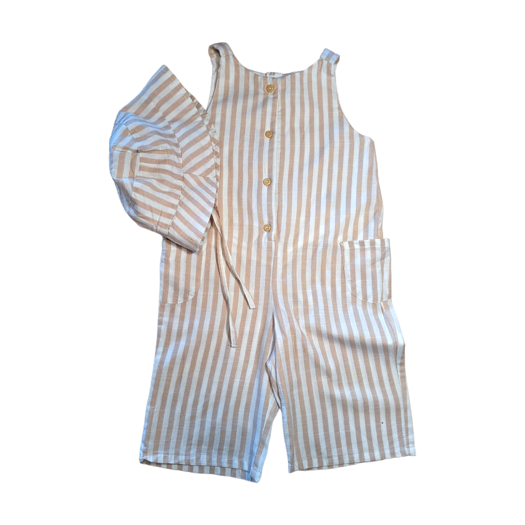 Set jumpsuit overall + bucket hat - 80CM