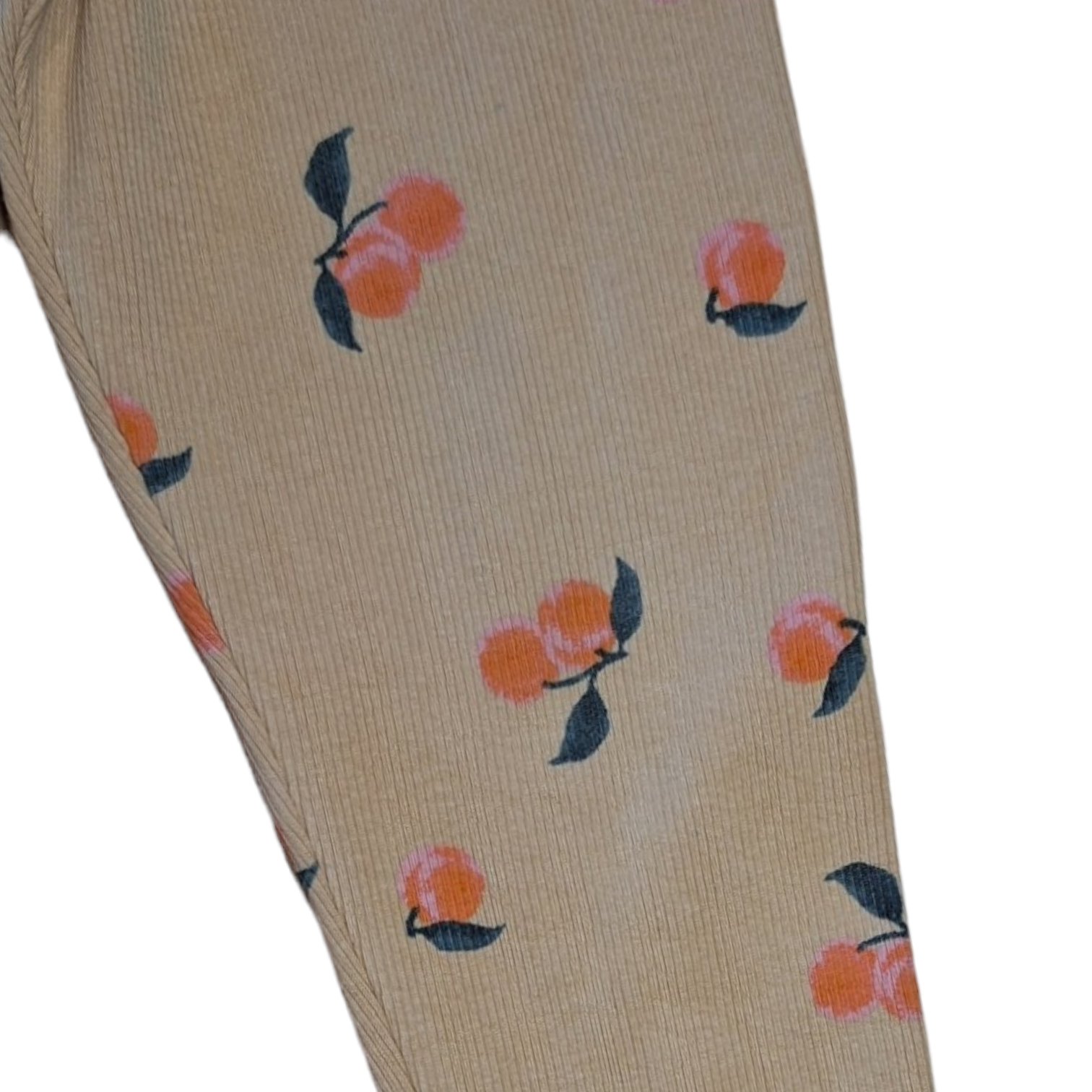 Geribbelde legging met perziken