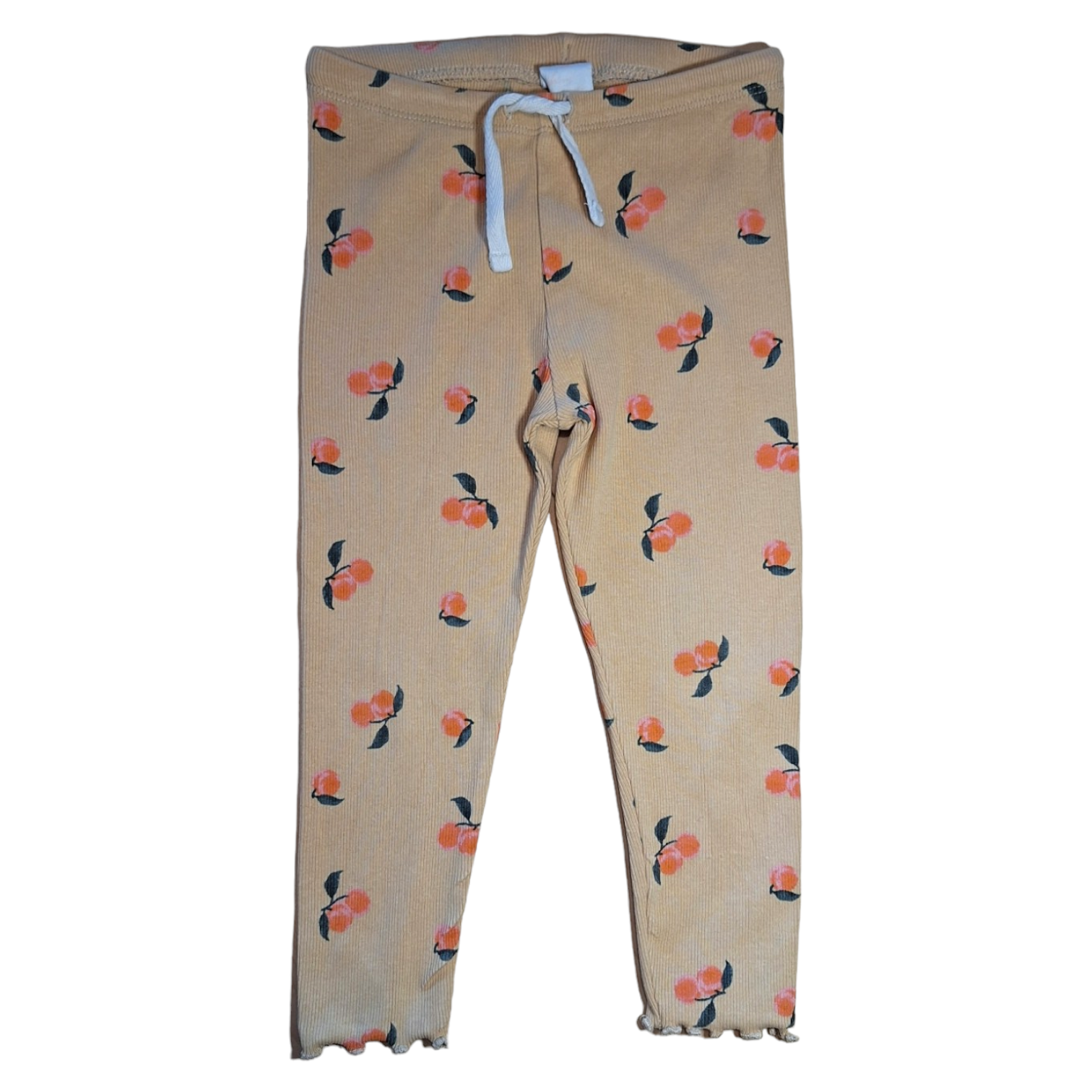 Geribbelde legging met perziken