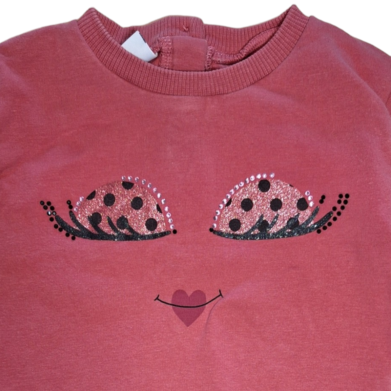 Magenta sweater glittered eyes - fleece inside