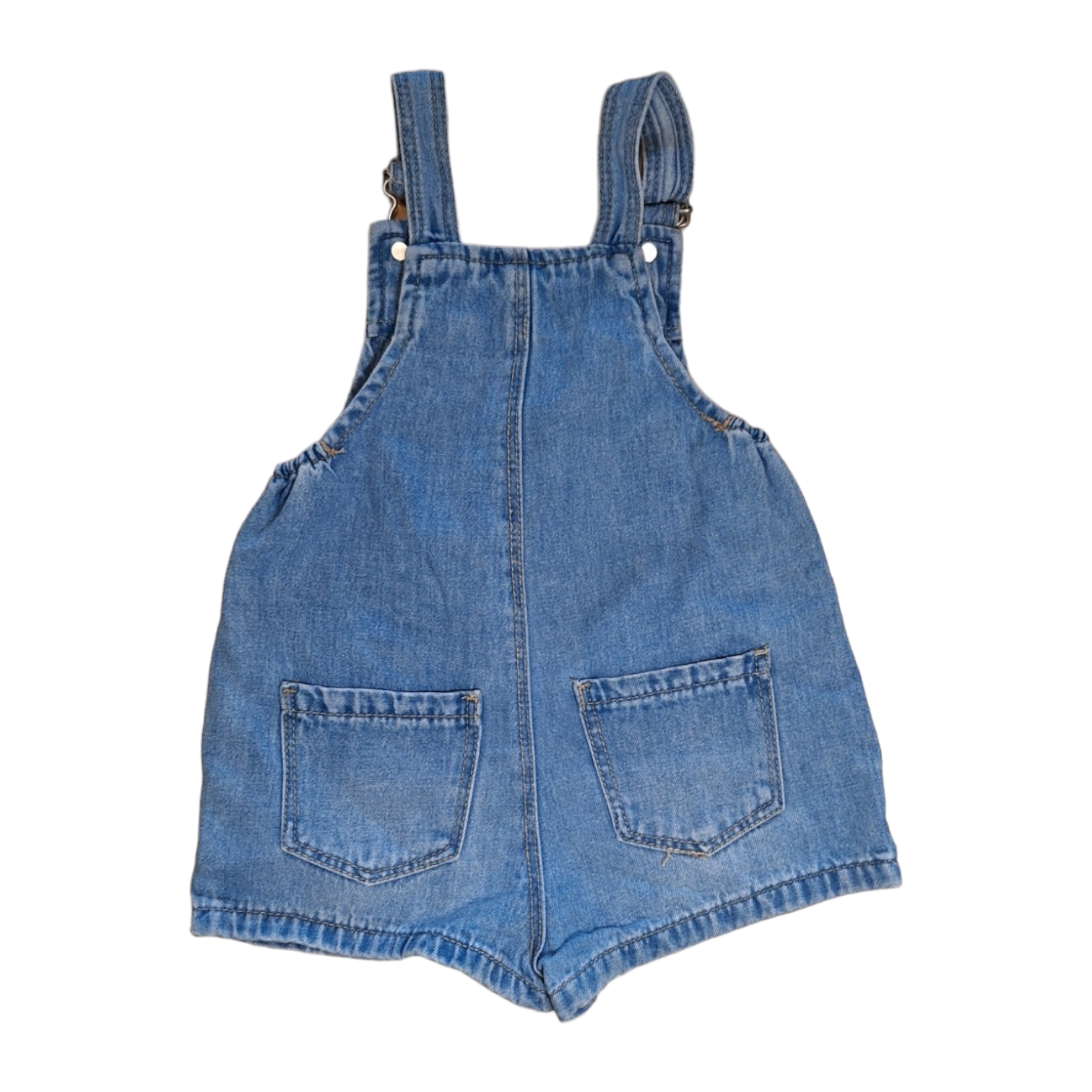 Denim short overalls with pockets - 9/12M