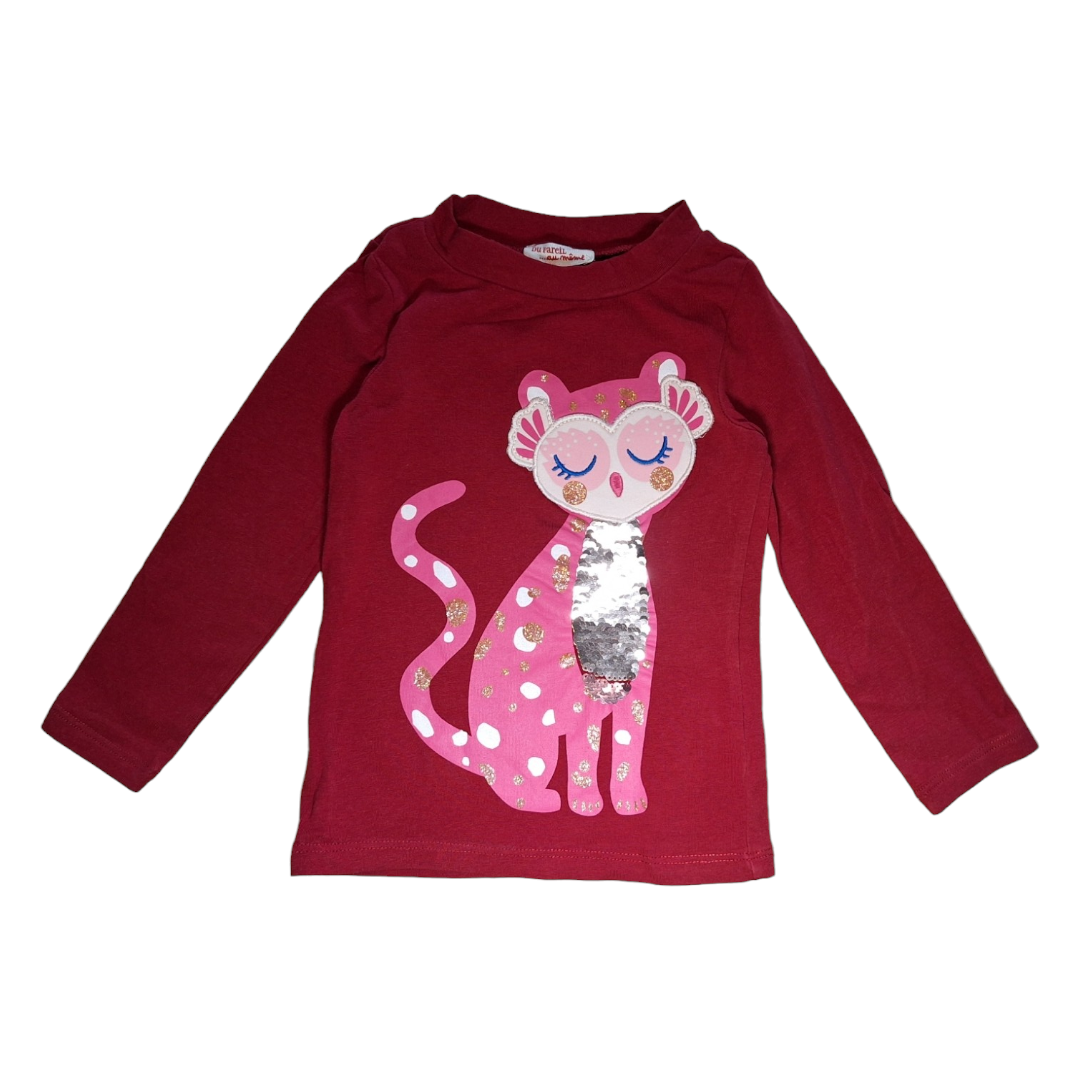 Shirt met lange mouwen en gemaskerd luipaard