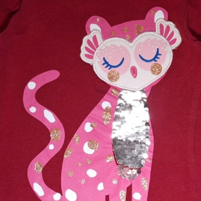 Shirt met lange mouwen en gemaskerd luipaard