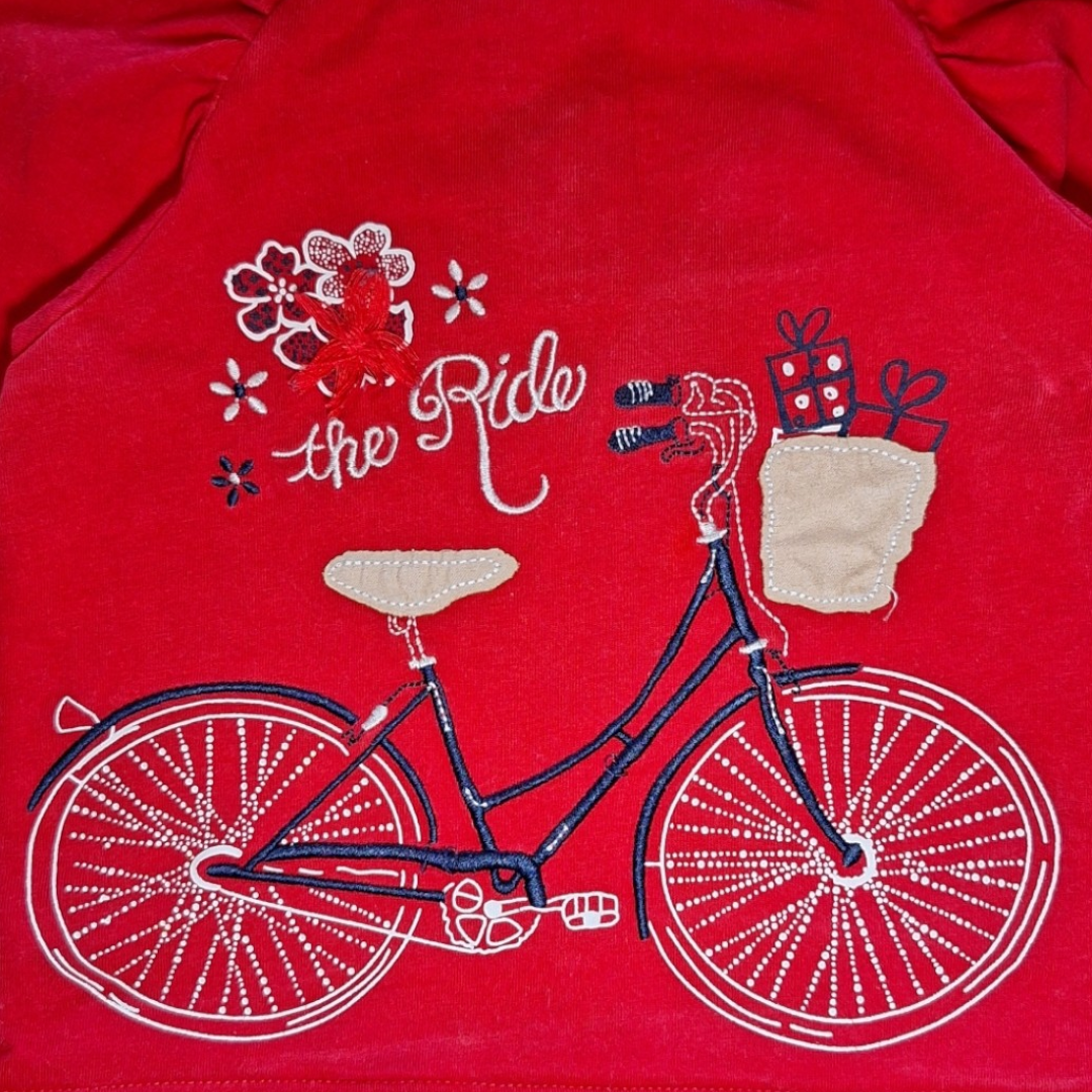 Shirt met lange mouwen en fiets - 86CM