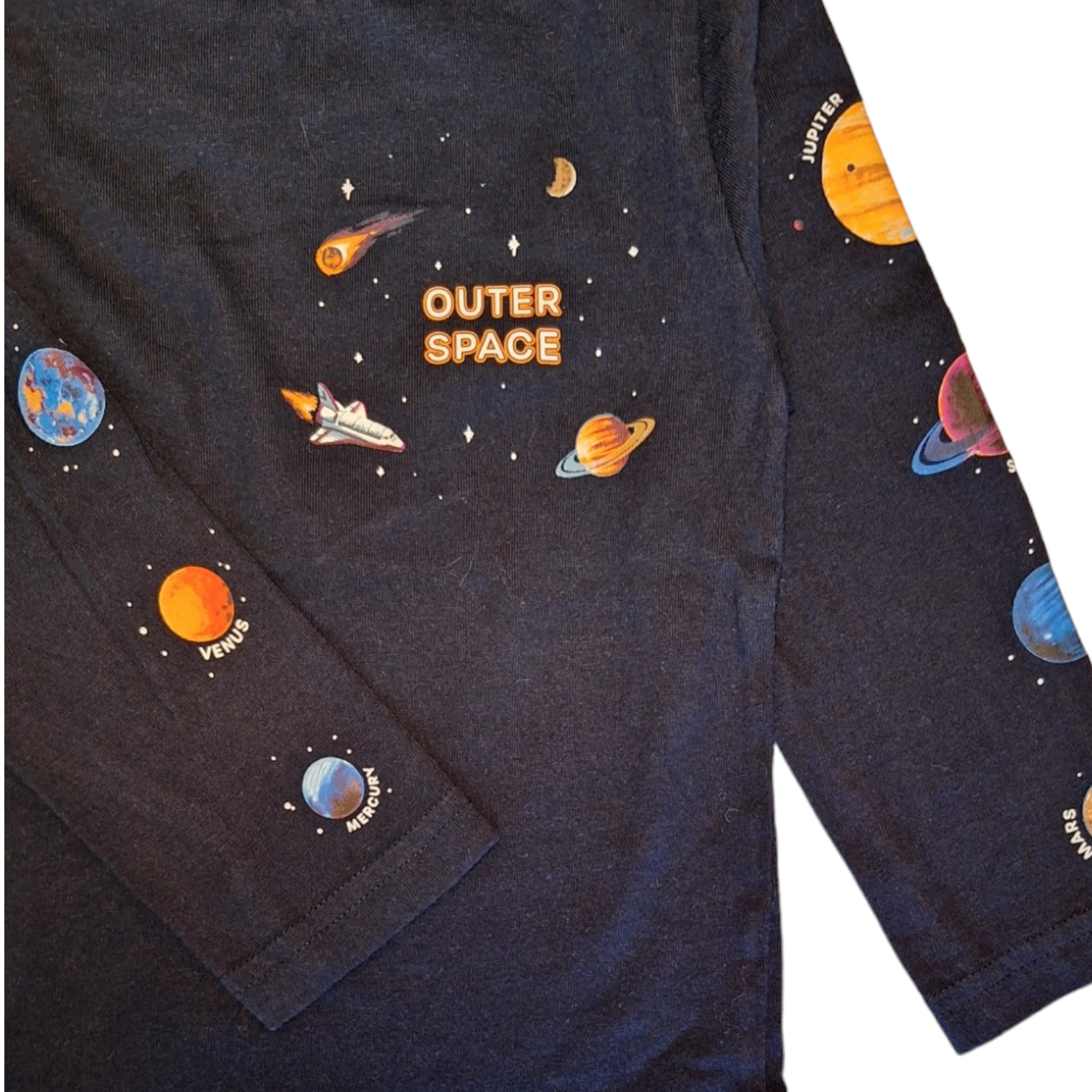 Shirt met lange mouwen en planeten OUTER SPACE