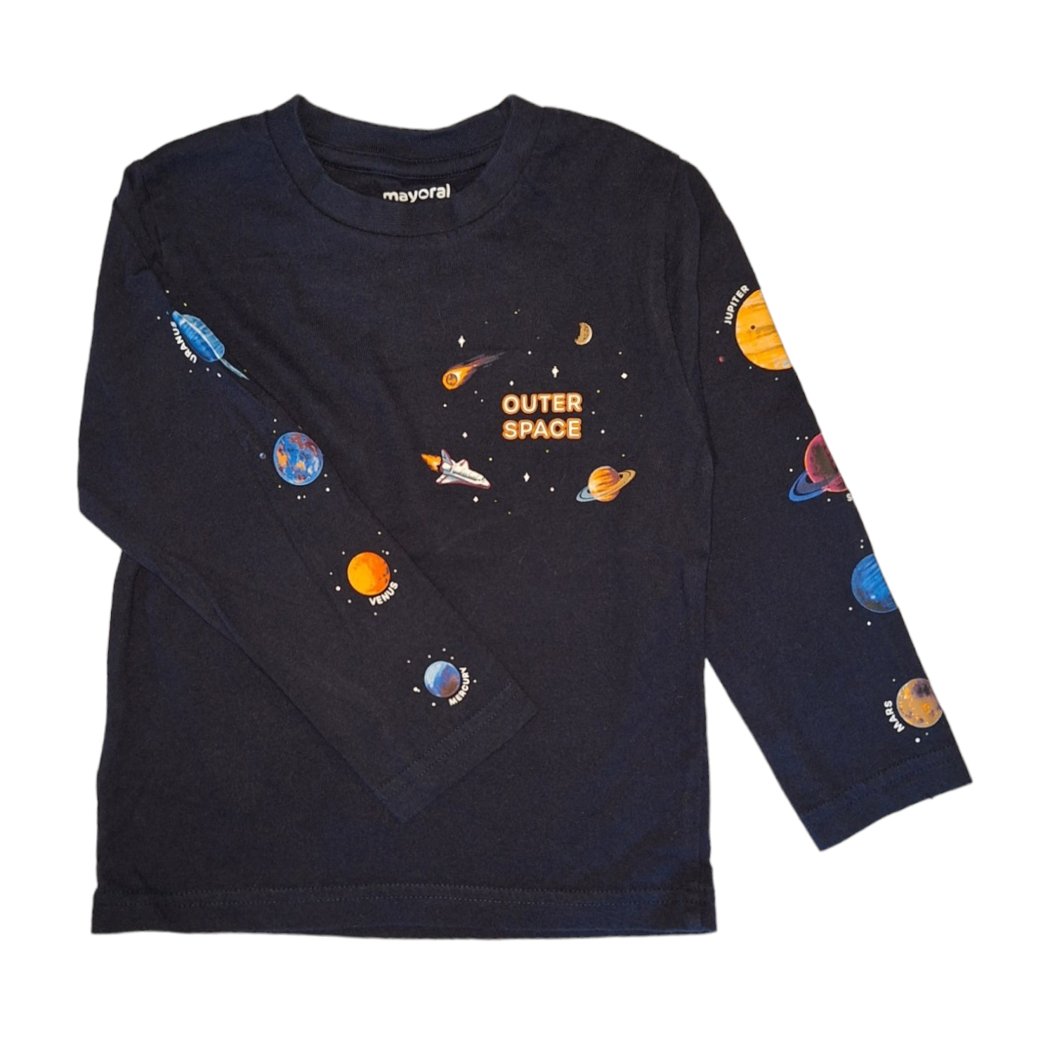 Shirt met lange mouwen en planeten OUTER SPACE
