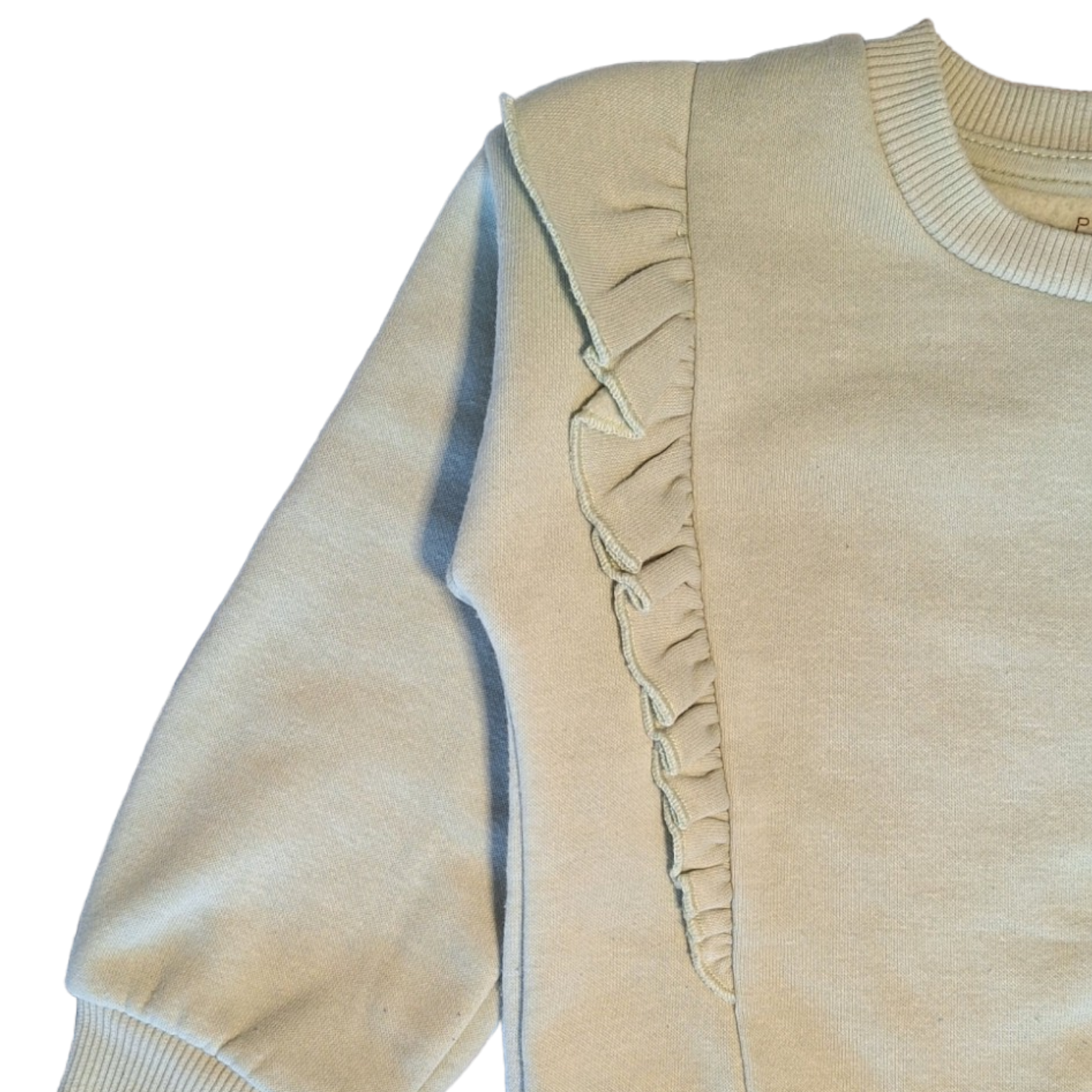 Sweater with ruffles on shoulders