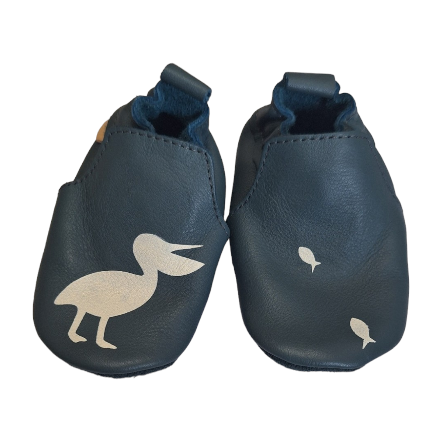 Echte leren dwarsliggers met vogel en vissen - 0/6M