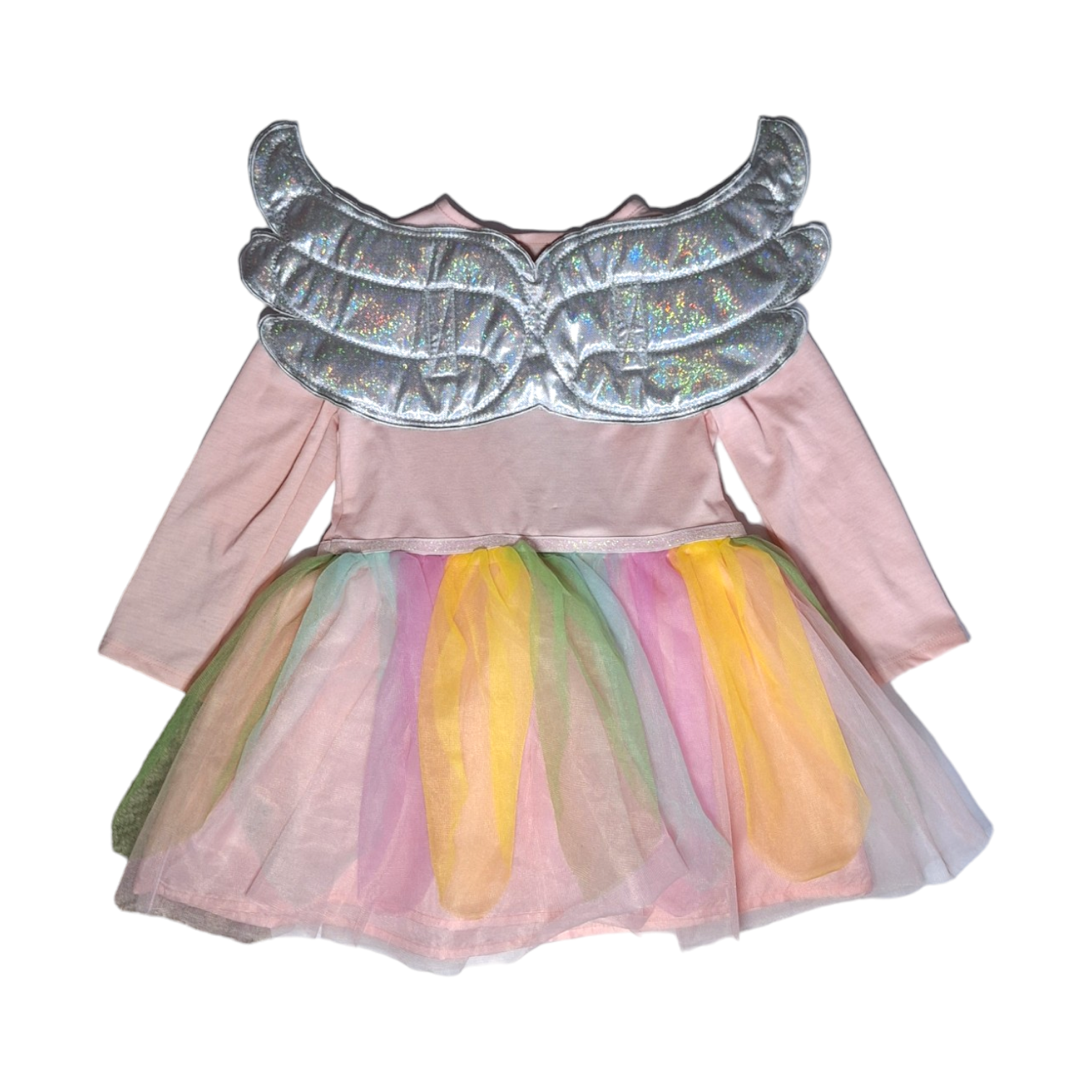 Regenboogjurk met vleugels -86/92CM