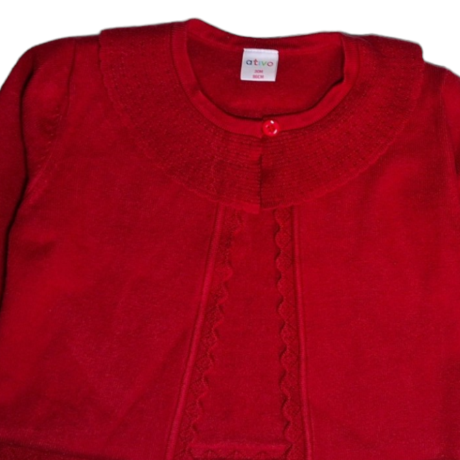 Knitted cardigan with collar - 96CM
