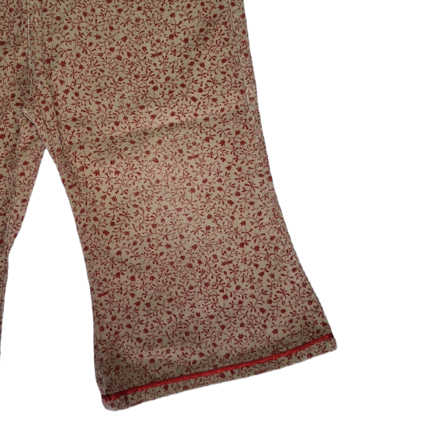Lichte fluwelen uitlopende broek bloemen