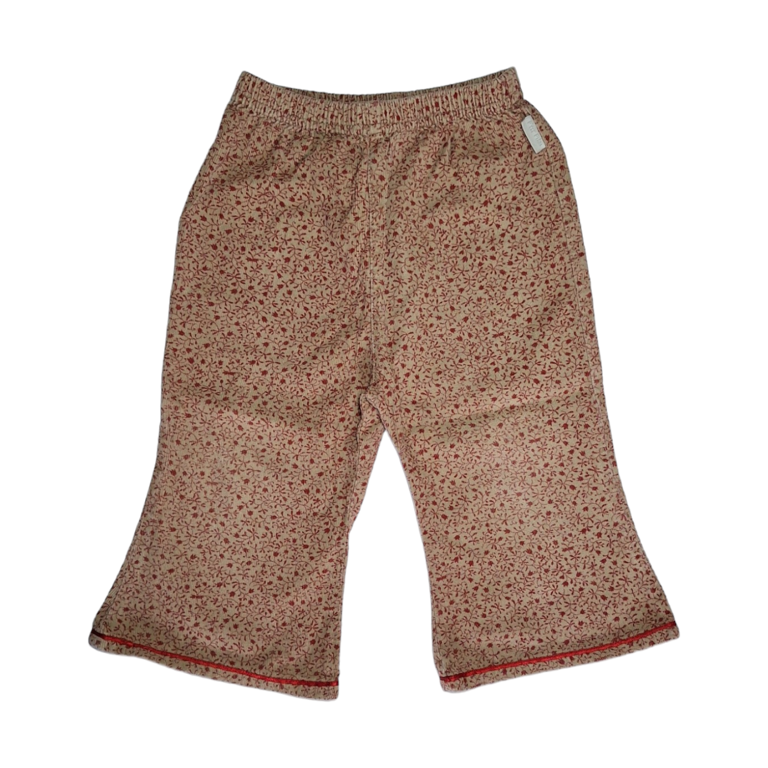 Lichte fluwelen uitlopende broek bloemen