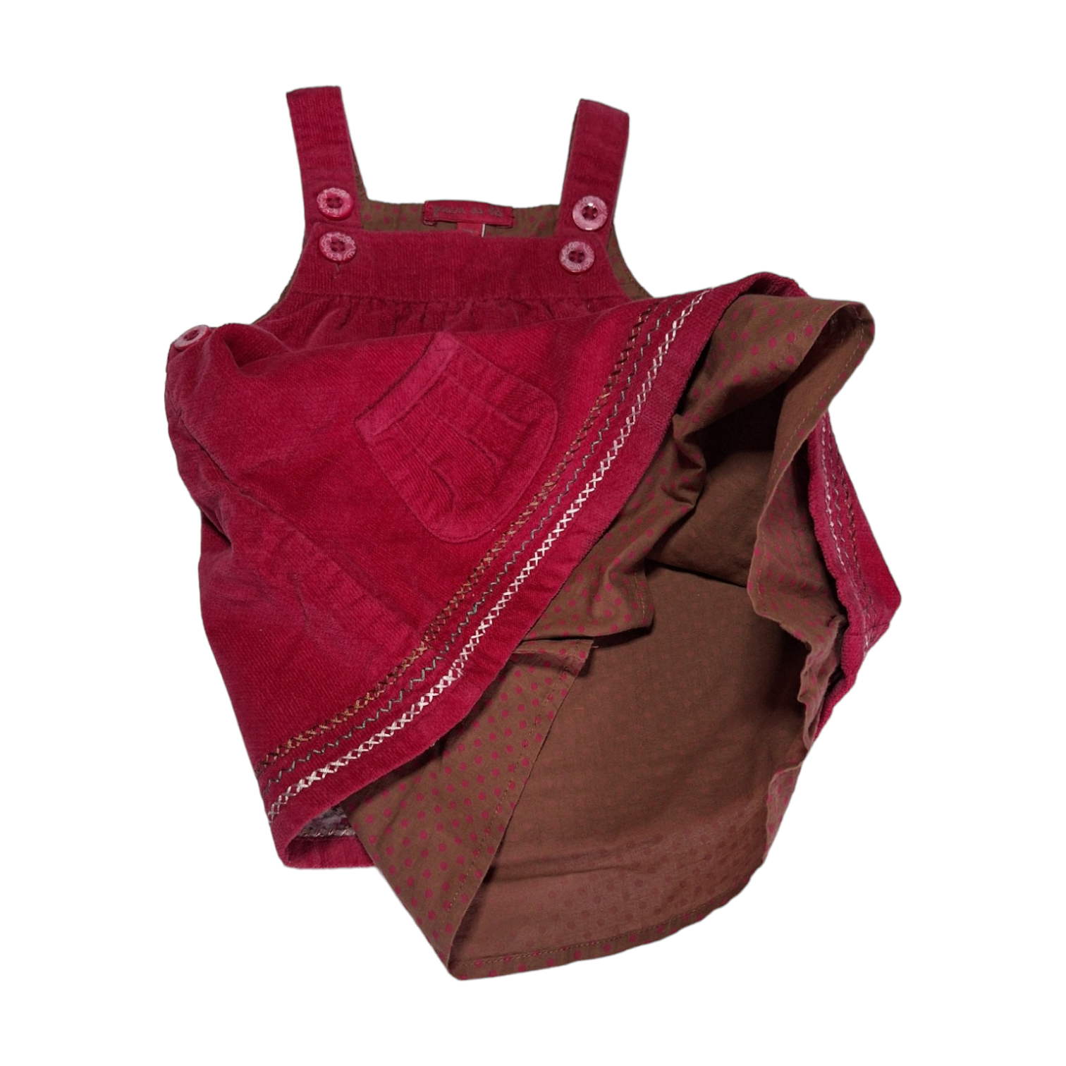 Fluwelen rok overall met zakken -60CM