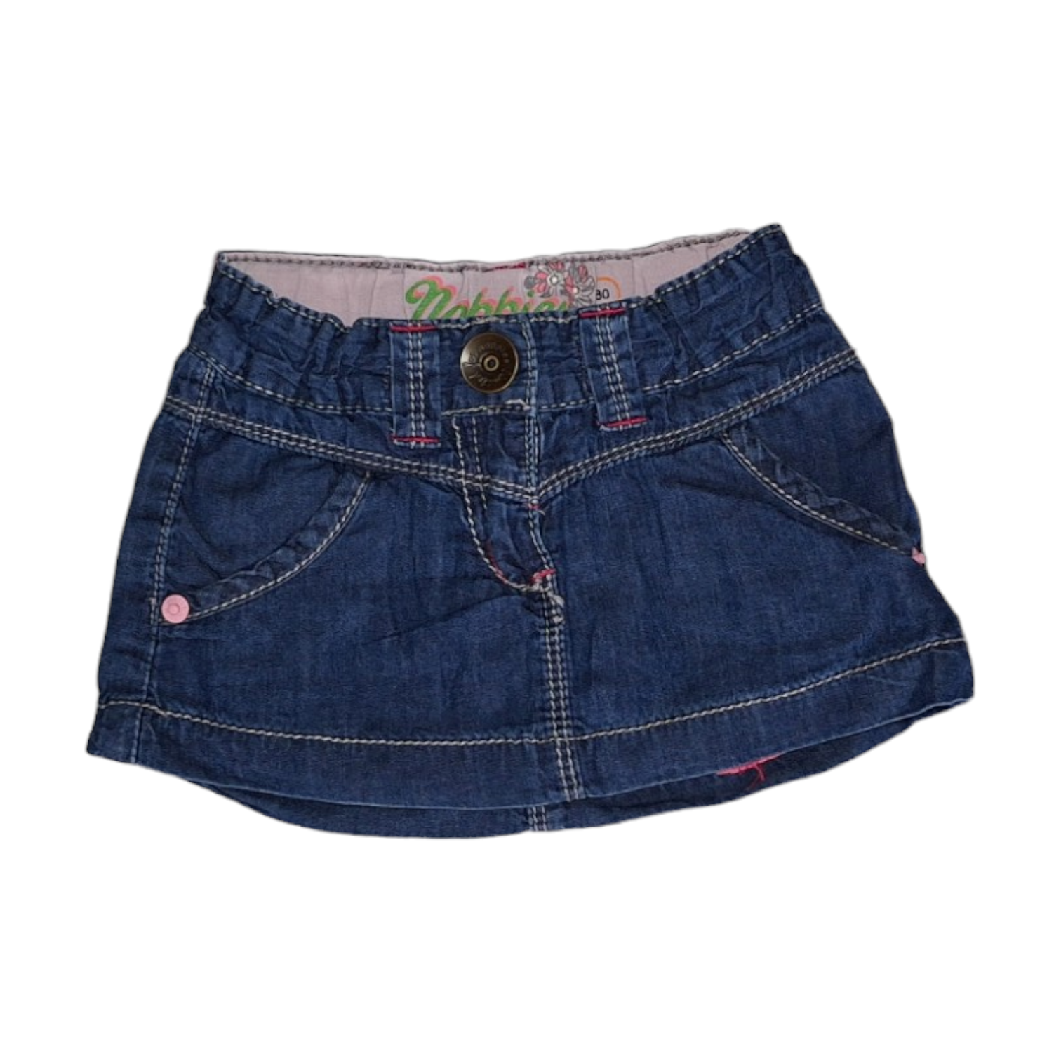 Denim min skirt with pockets - 80CM