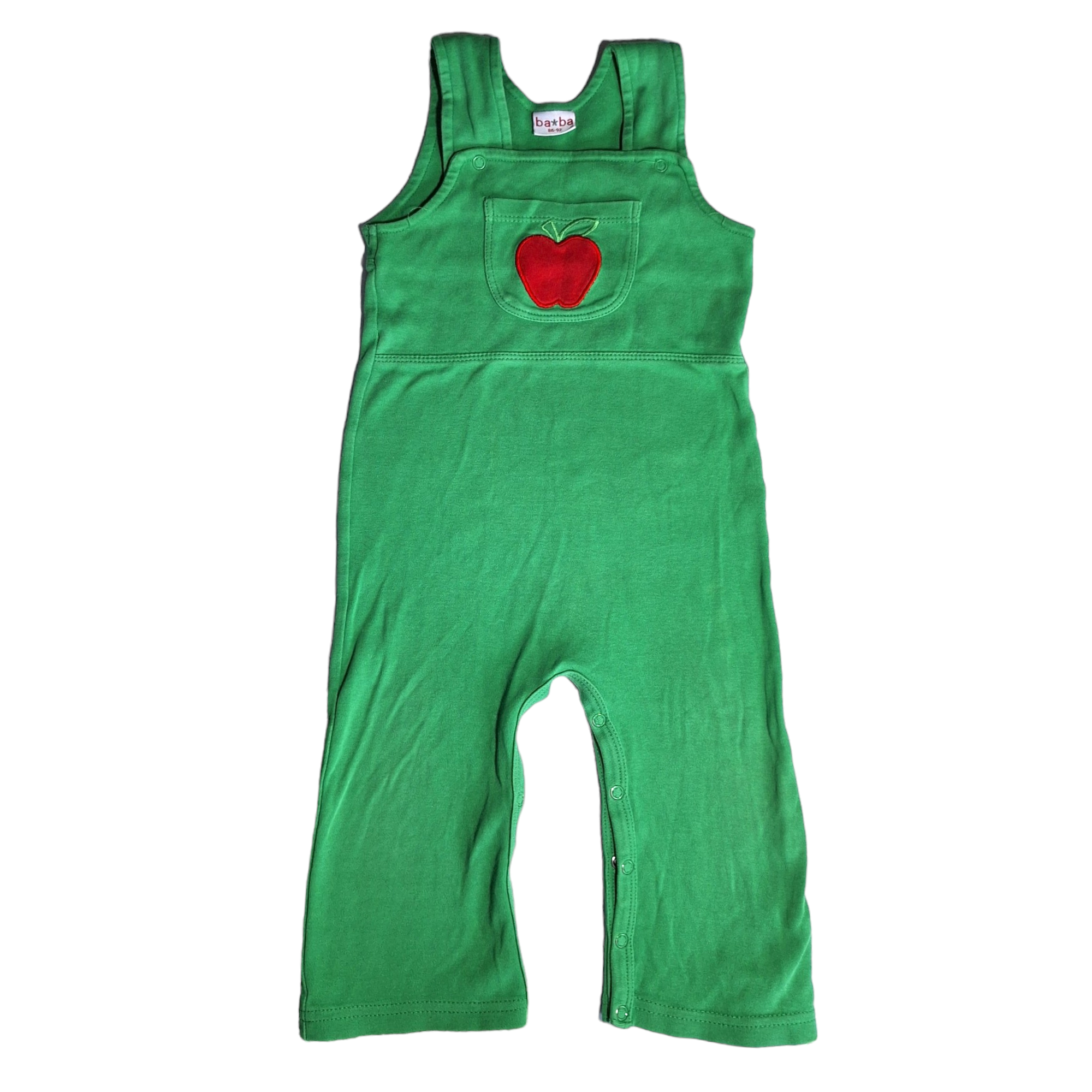 Groene overall met appel - 86/92CM