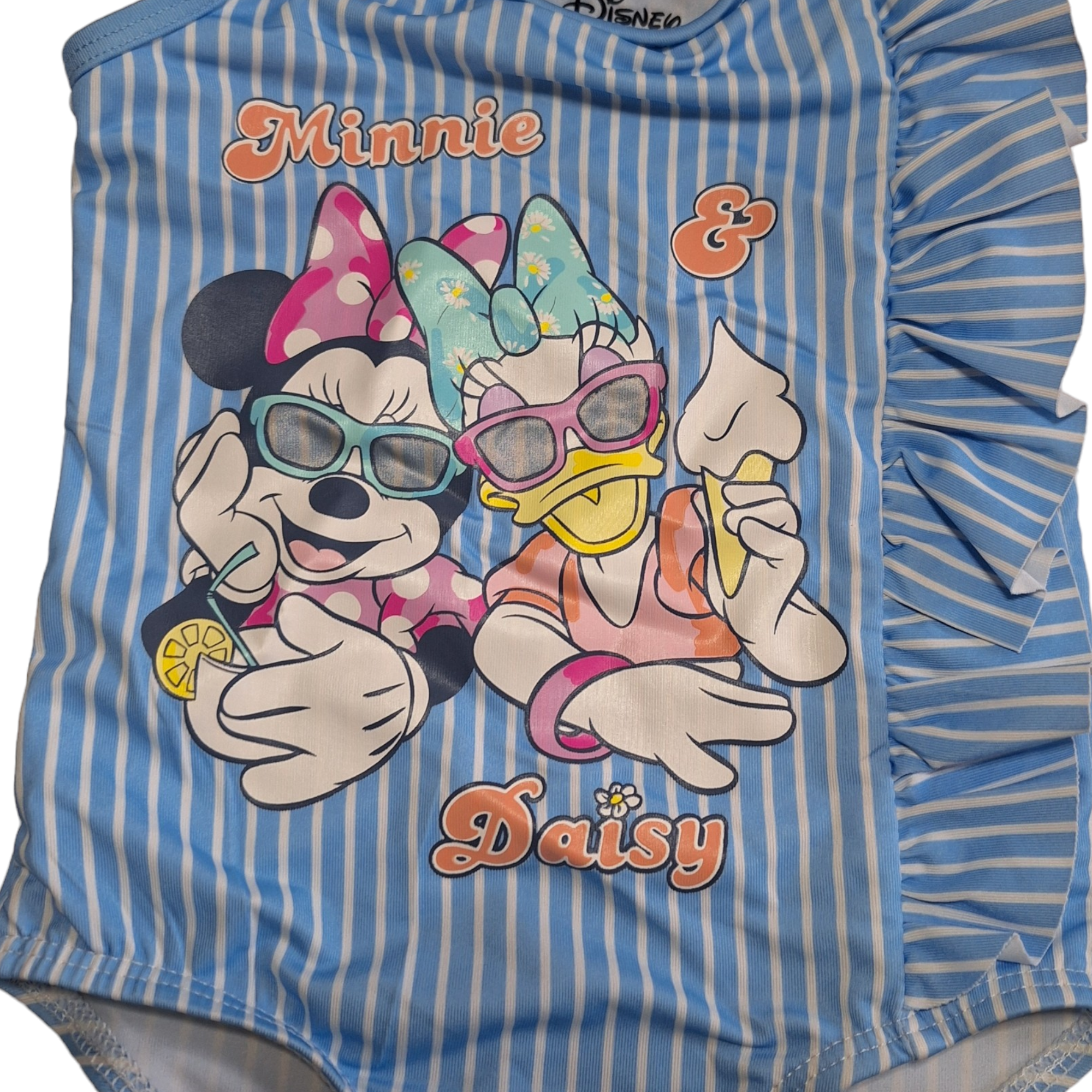 Striped bathing suit with ruffle Disney