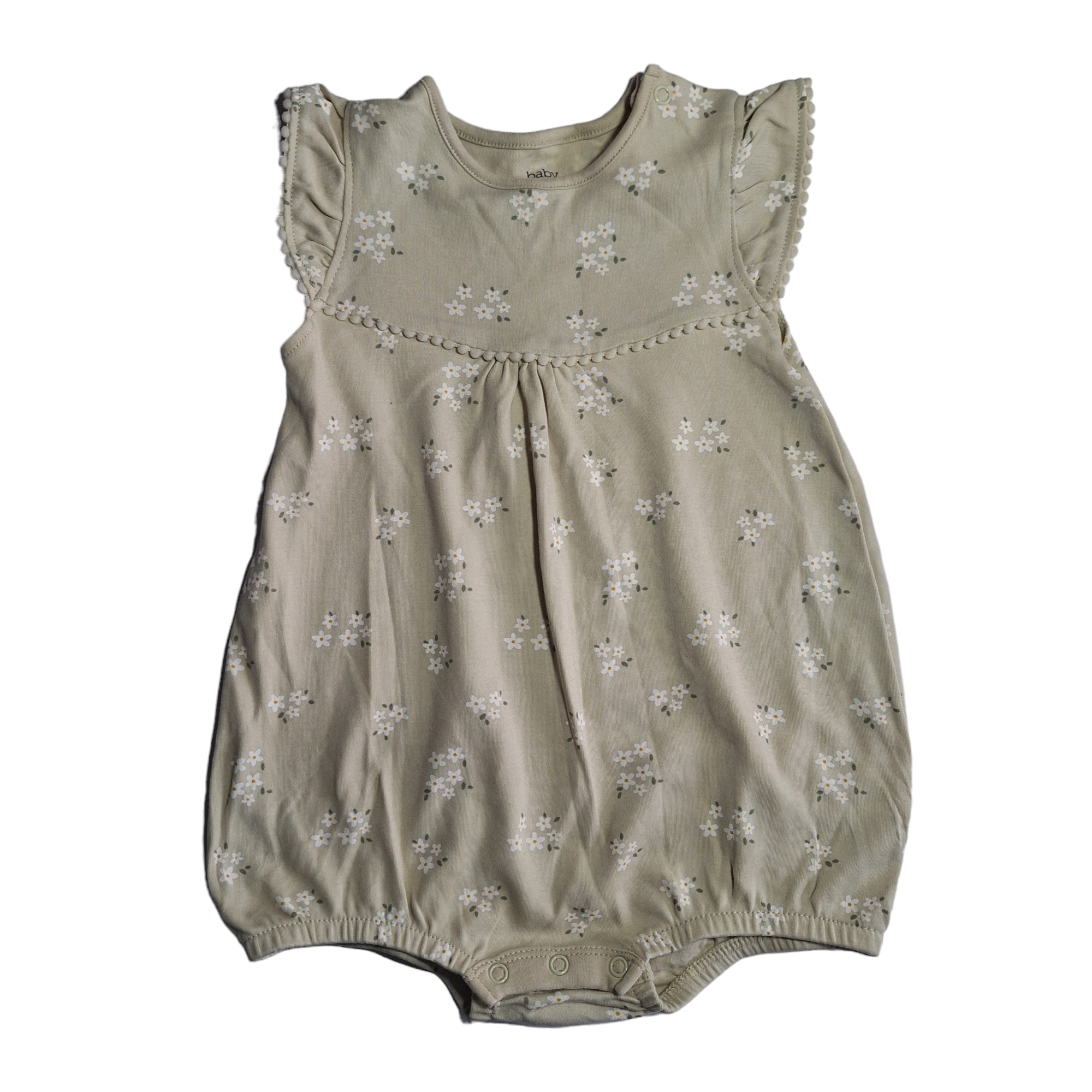 Rompers with ruffles and flowers - 9/12M