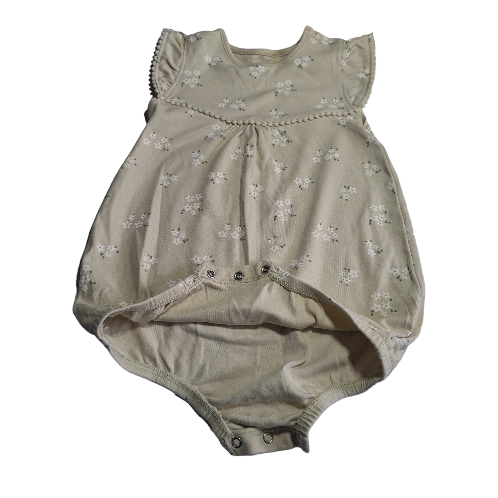 Rompers with ruffles and flowers - 9/12M