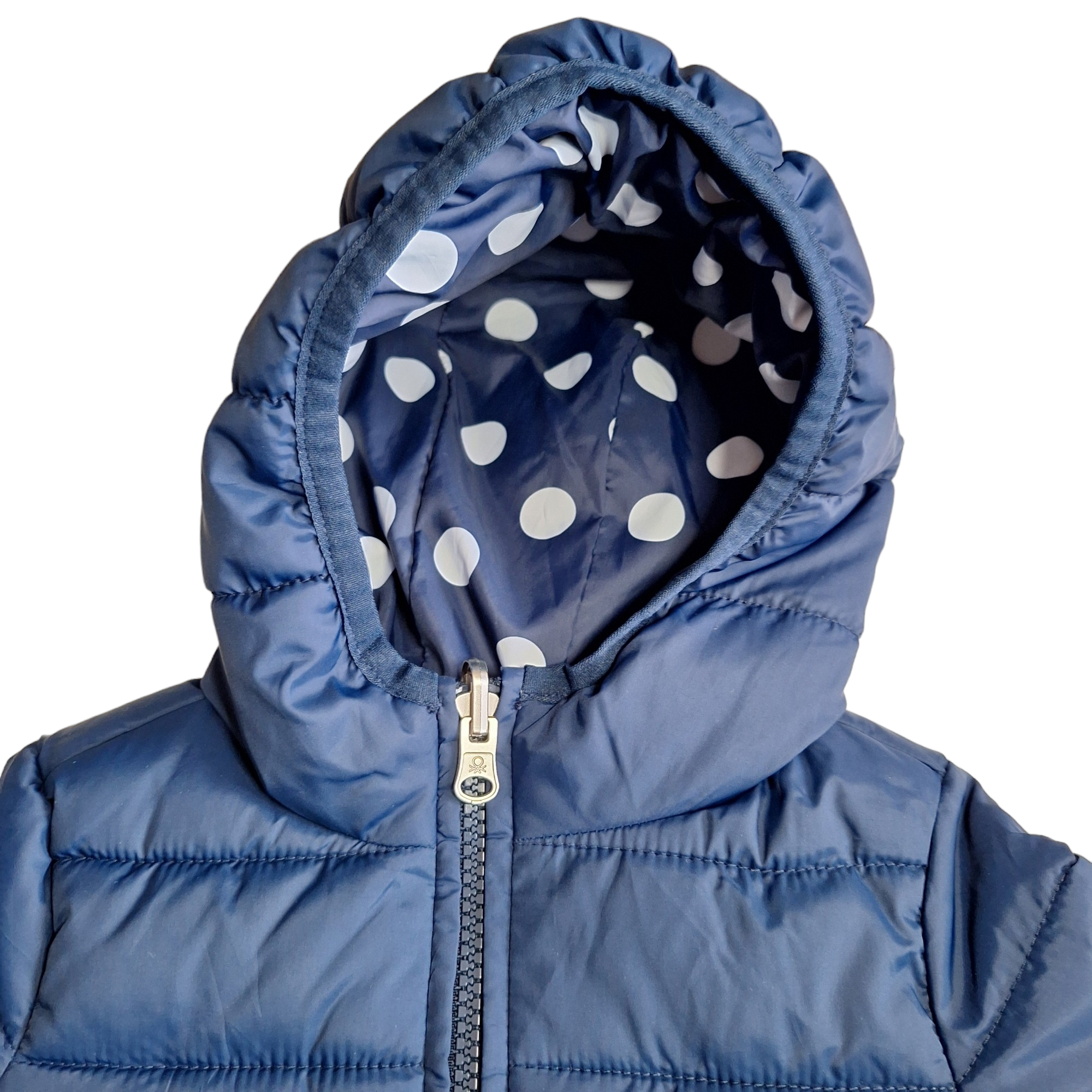 Dubbelzijdige pufferjas - pois - 82CM