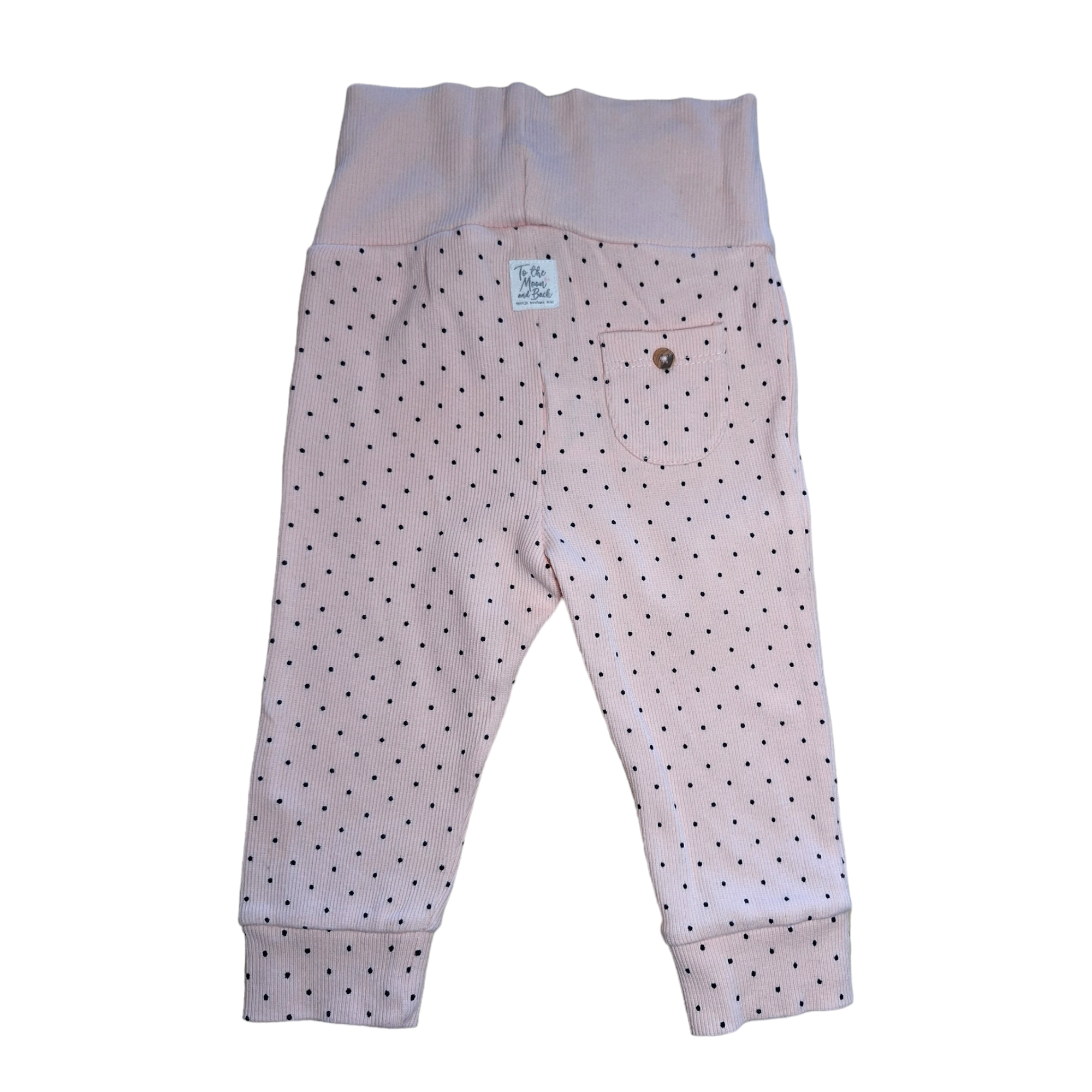 Geribbelde set top & broek met pois - 68CM