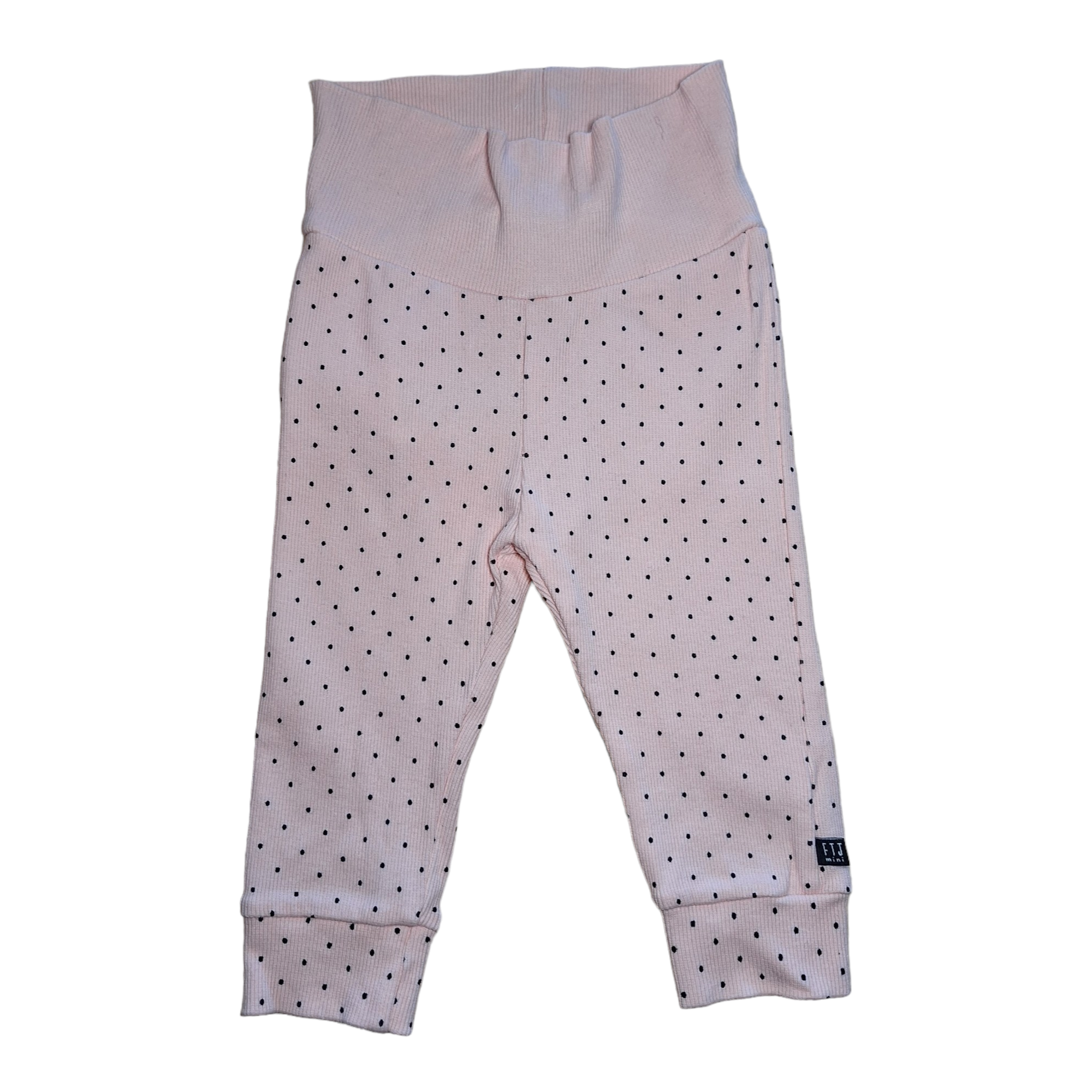 Geribbelde set top & broek met pois - 68CM