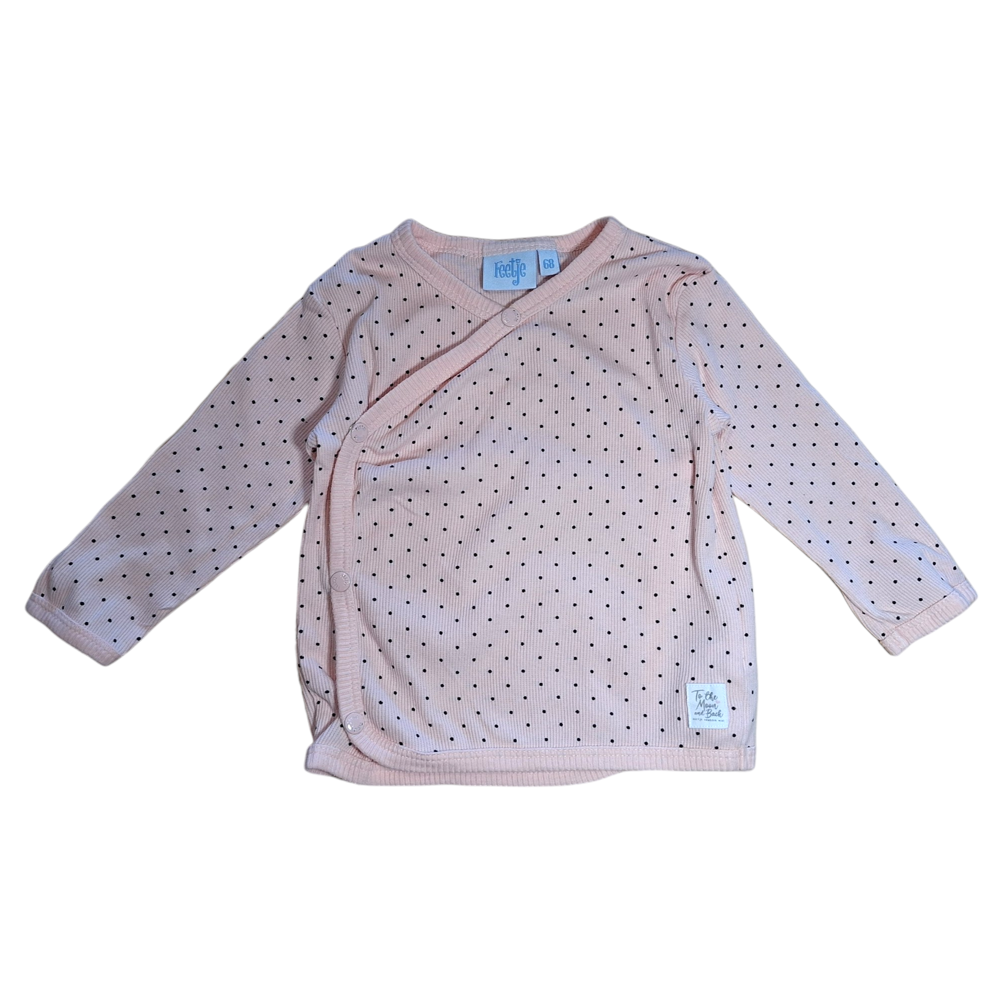 Geribbelde set top & broek met pois - 68CM