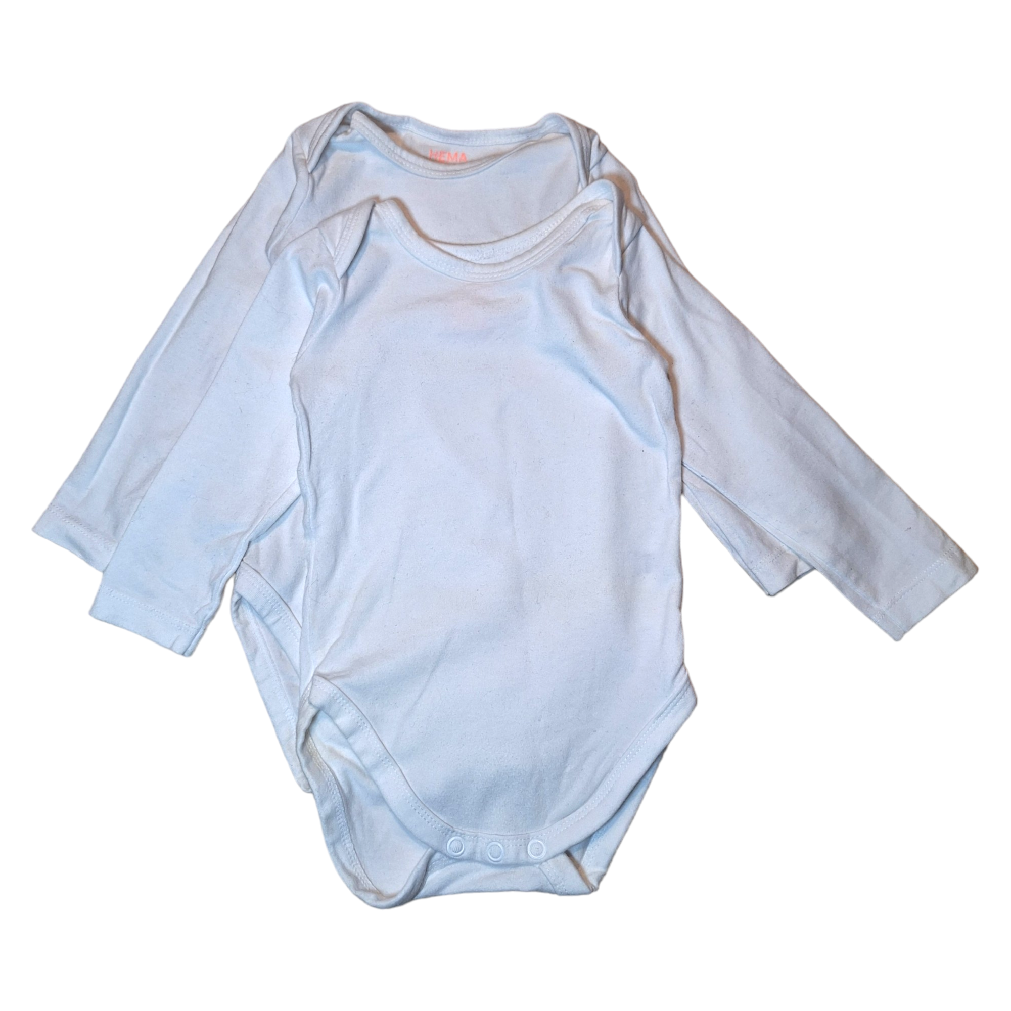 Set of 2 basic white rompers - 62/68CM