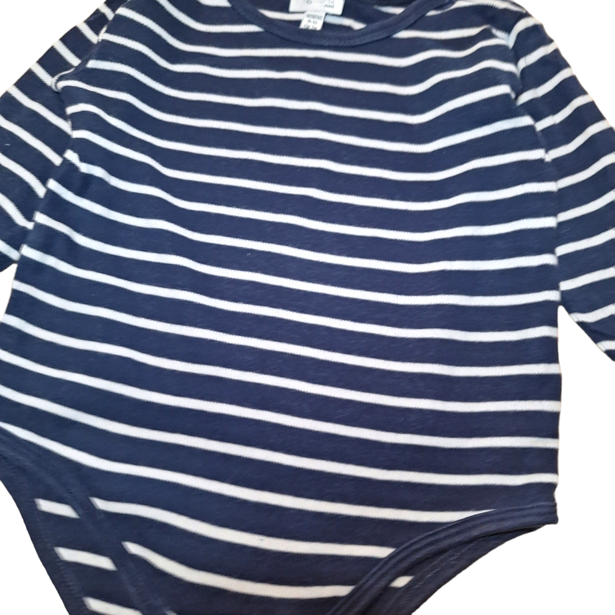 Striped romper blue white - 9/12M