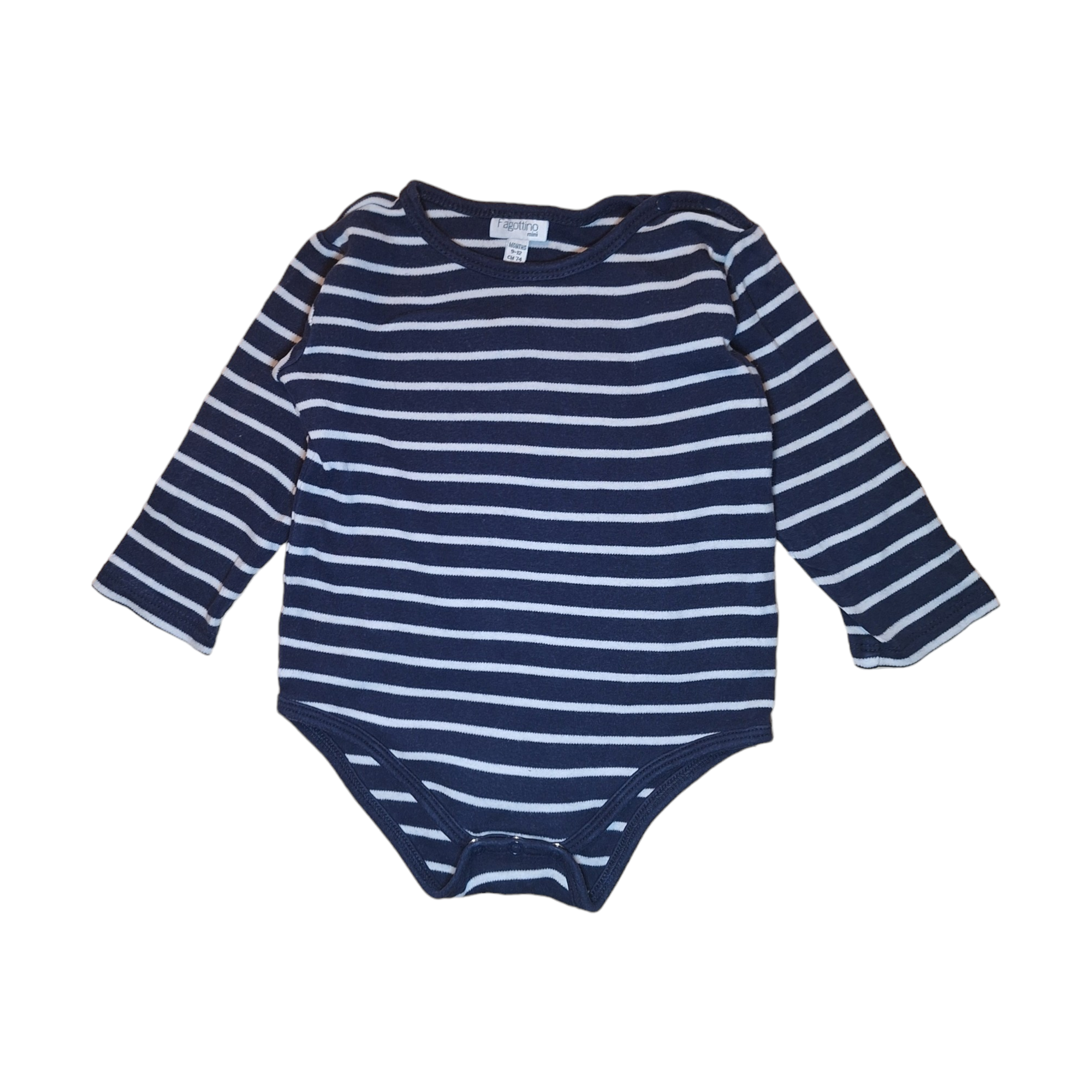 Striped romper blue white - 9/12M