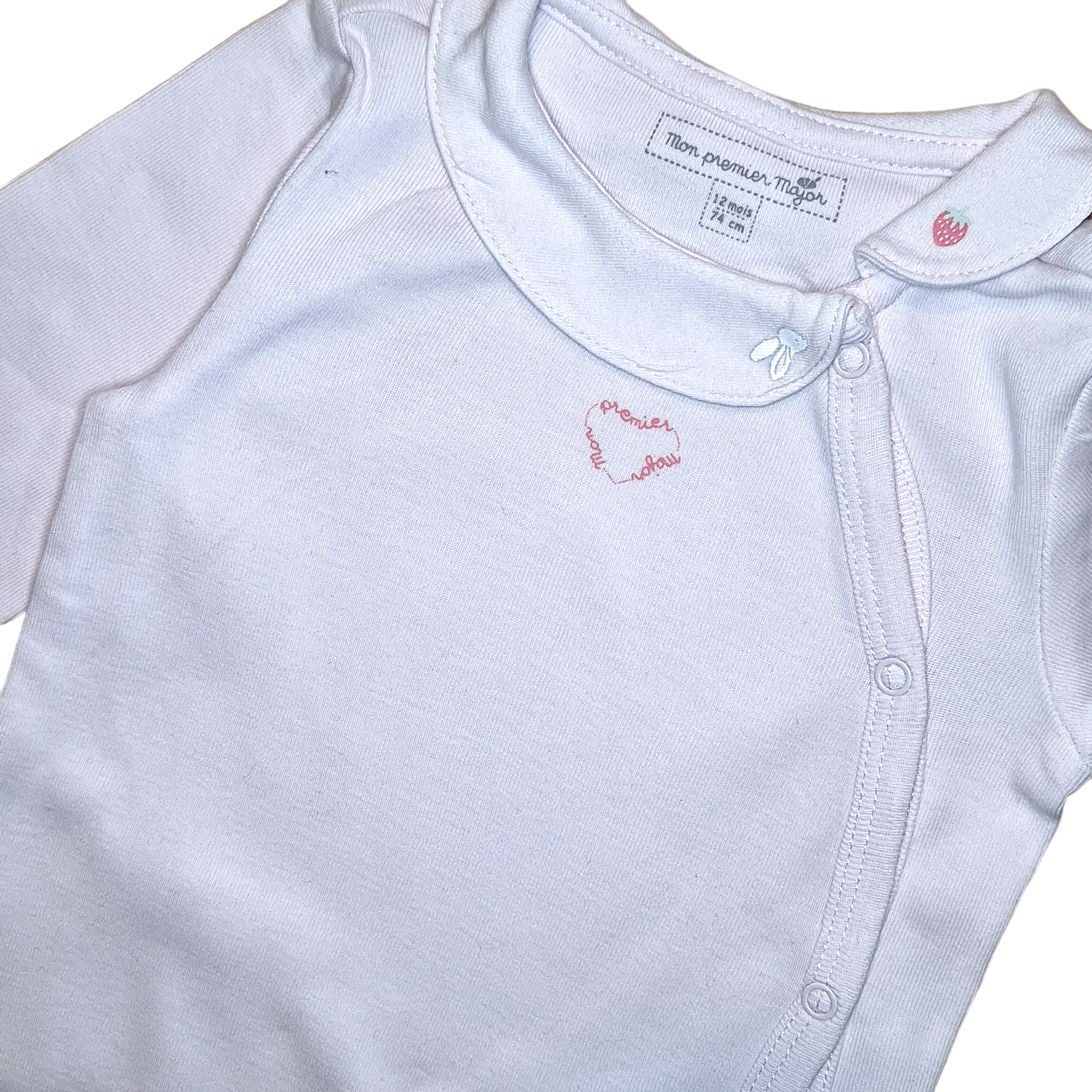 Romper met lange mouwen met rubbit en aardbei -74CM