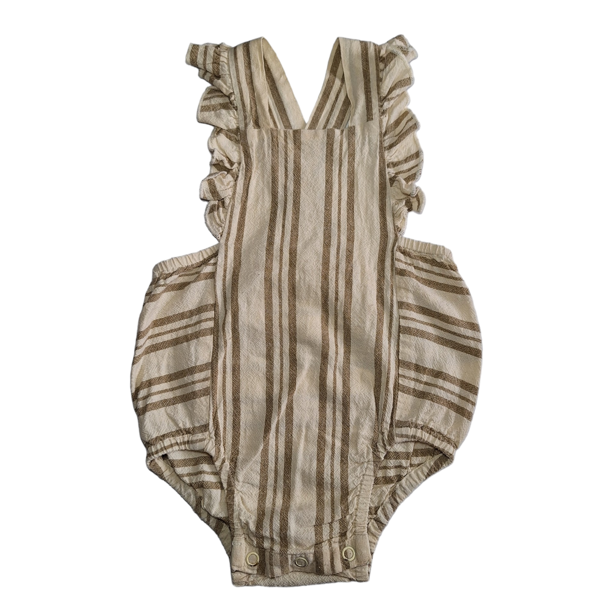 Gestreepte overall met ruches - 74CM