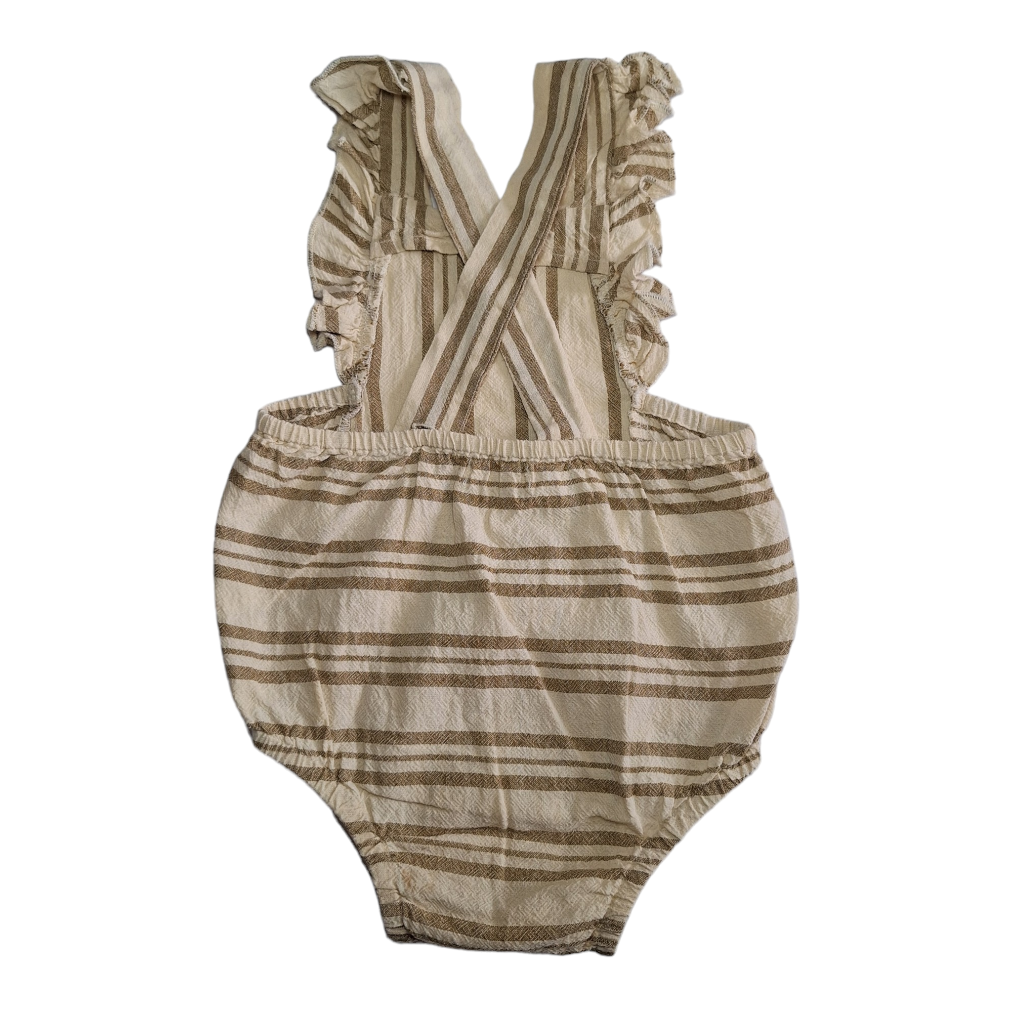 Gestreepte overall met ruches - 74CM