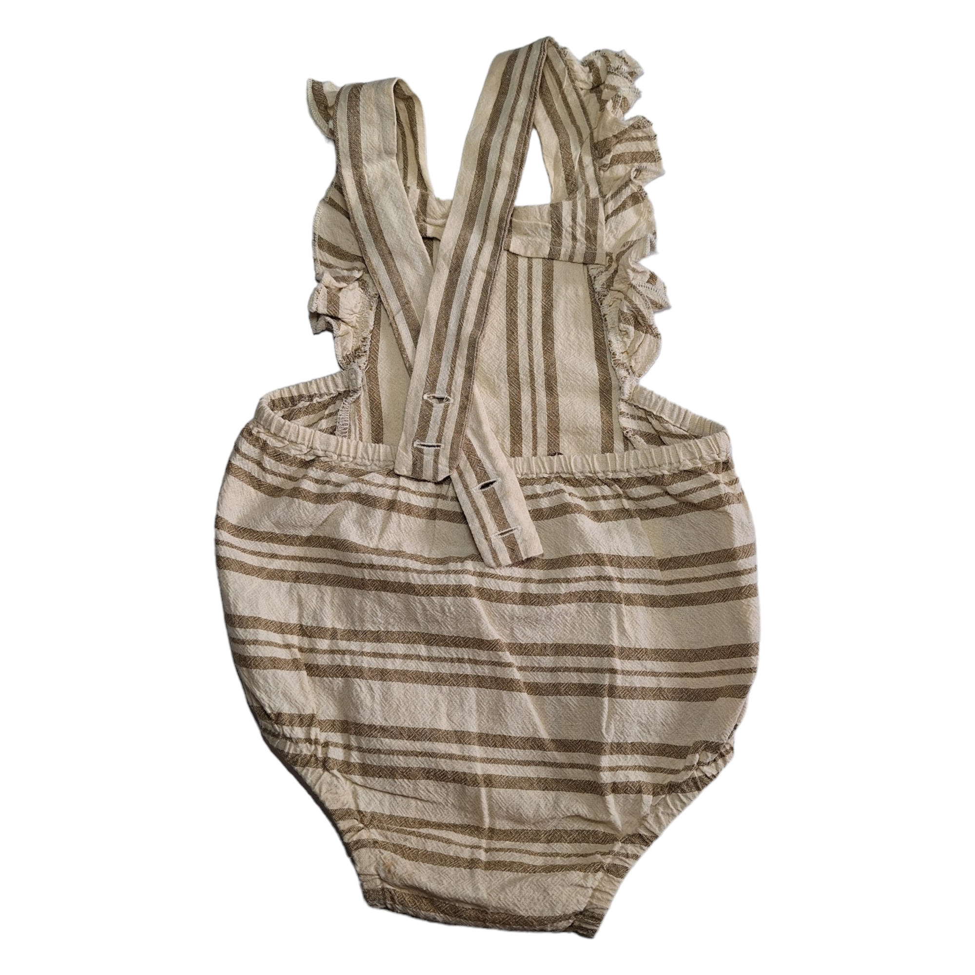 Gestreepte overall met ruches - 74CM