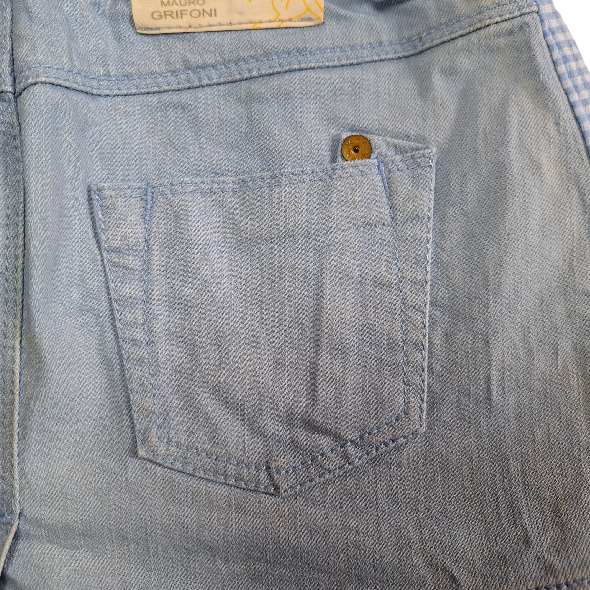 Denim skirt with check details - 5Y